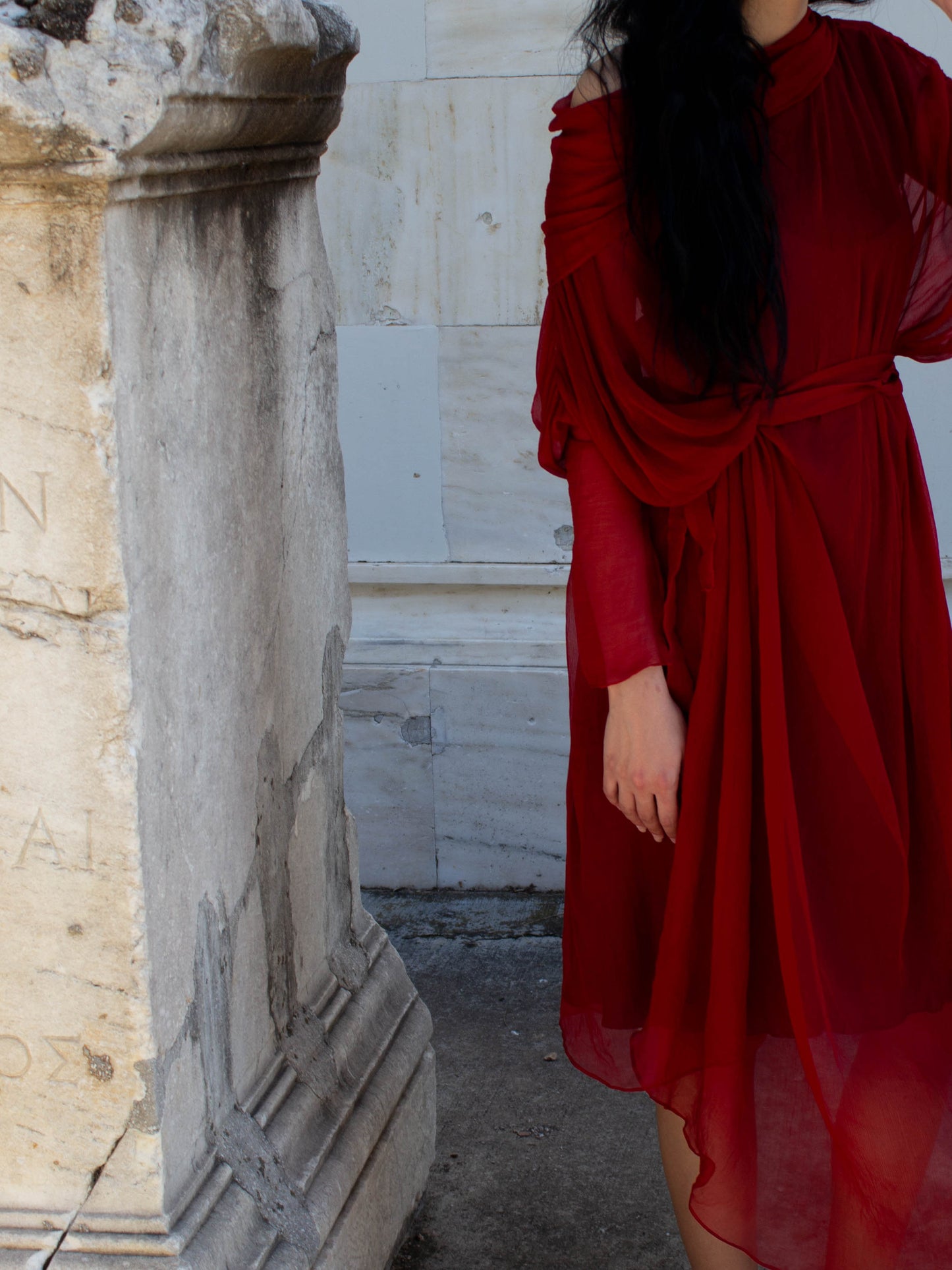 Celia Phillips Red Silk 'Atropos' Dress