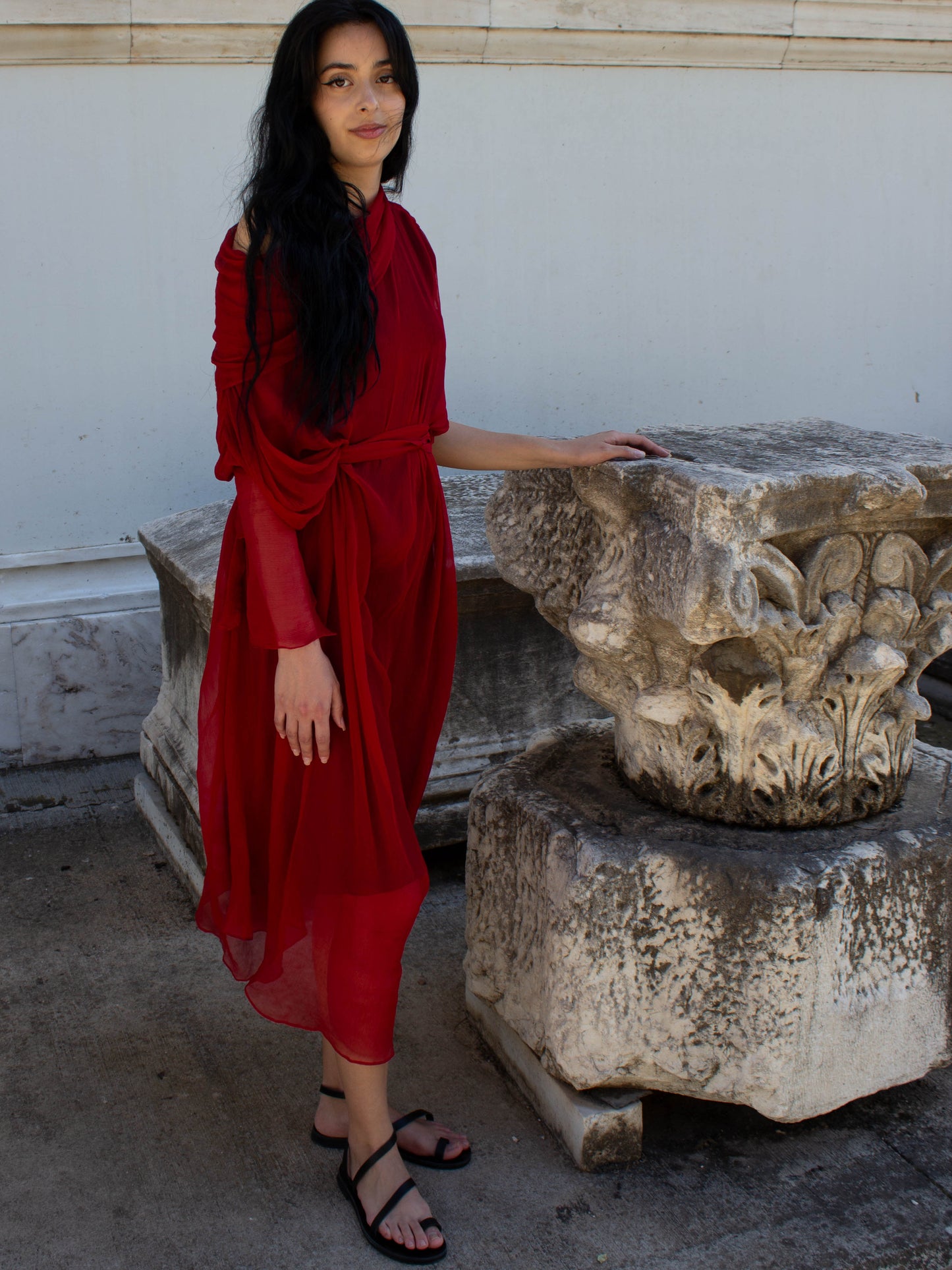Celia Phillips Red Silk 'Atropos' Dress