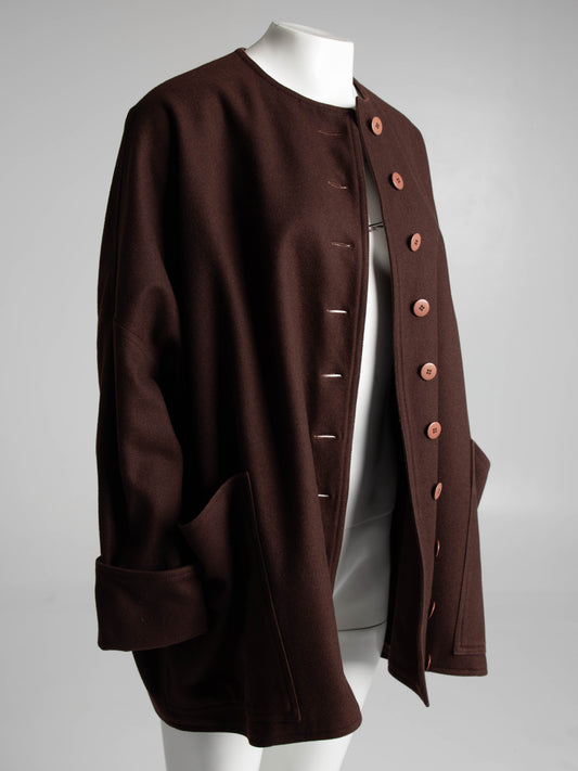 Dolce & Gabbana Brown Wool Coat Circa 80s