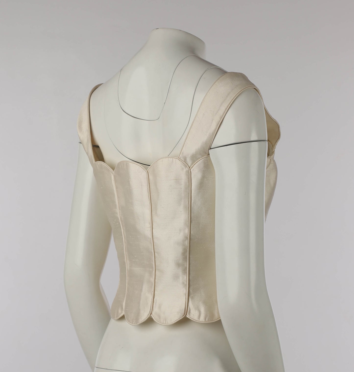 Valentino S/S 1992 Cream Scalloped Silk Bustier