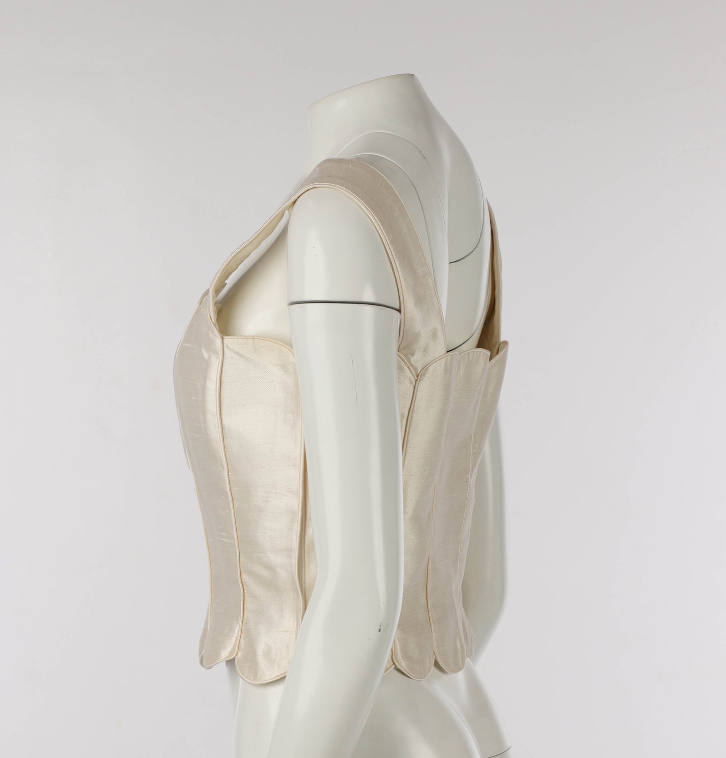 Valentino S/S 1992 Cream Scalloped Silk Bustier