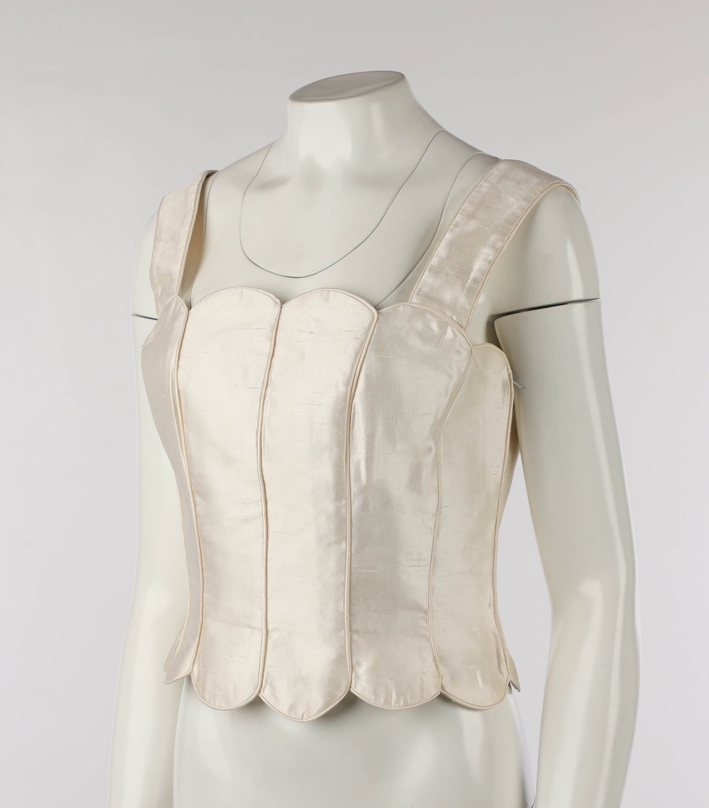 Valentino S/S 1992 Cream Scalloped Silk Bustier