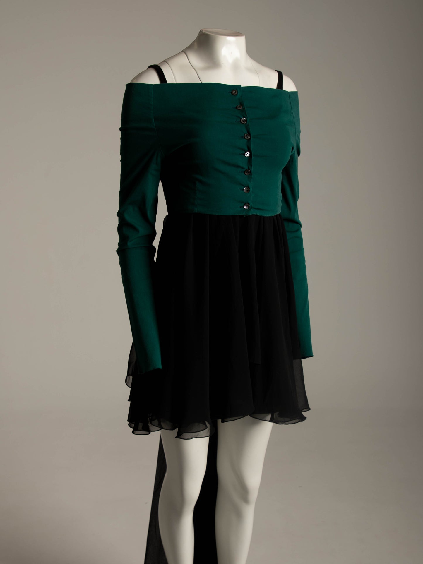 Dolce & Gabbana S/S 1991  Dark Green Stretch Cotton Top