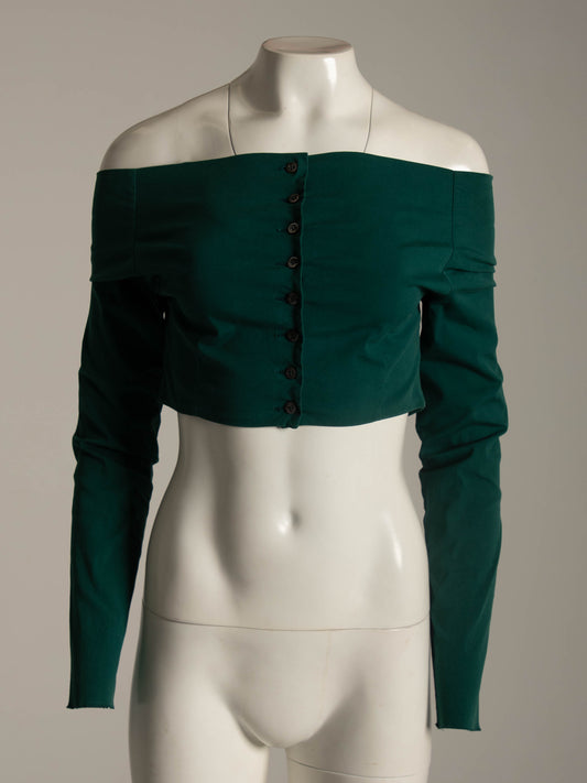 Dolce & Gabbana S/S 1991  Dark Green Stretch Cotton Top