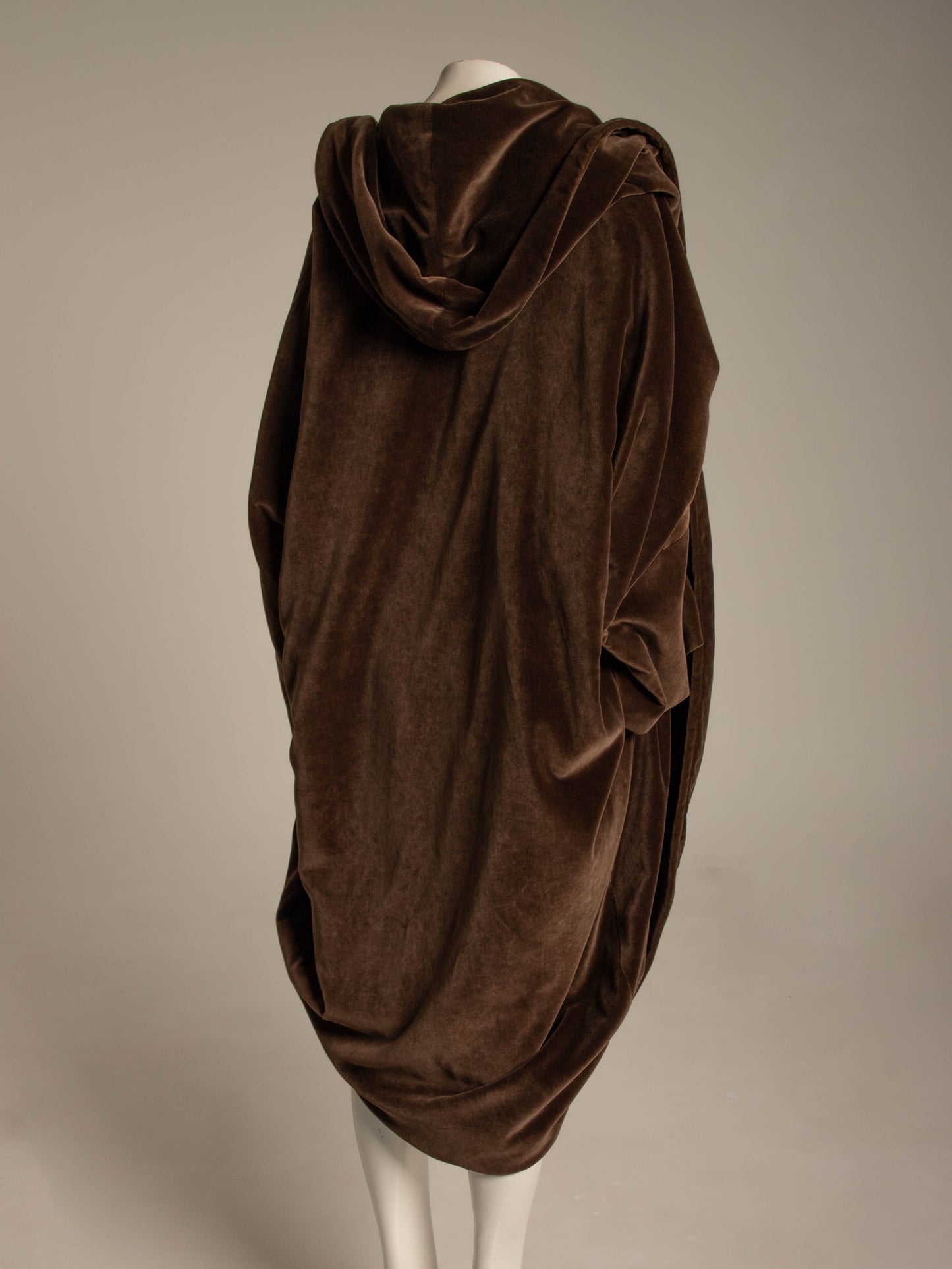 Romeo Gigli Brown Velvet Cocoon Coat