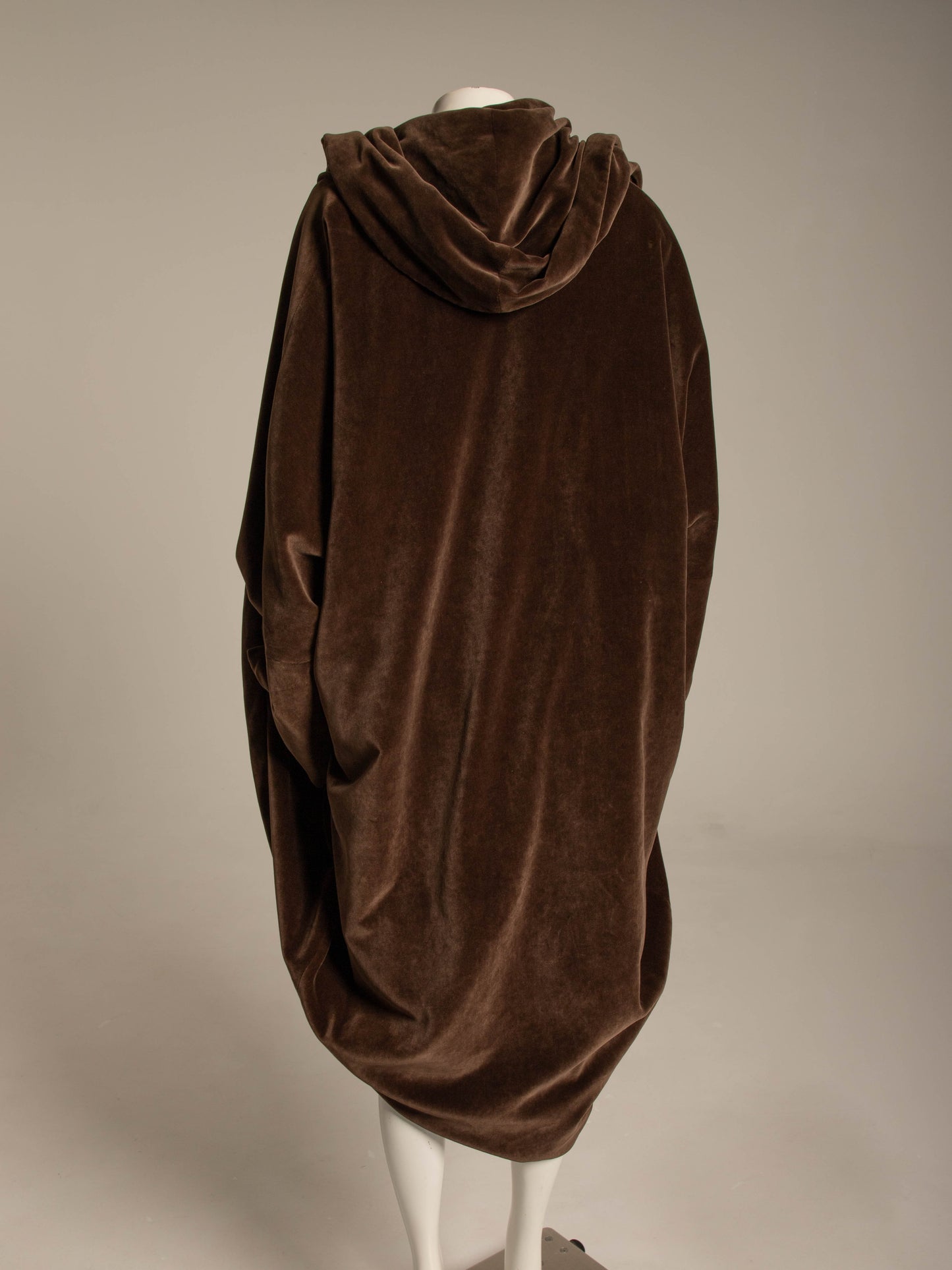 Romeo Gigli Brown Velvet Cocoon Coat