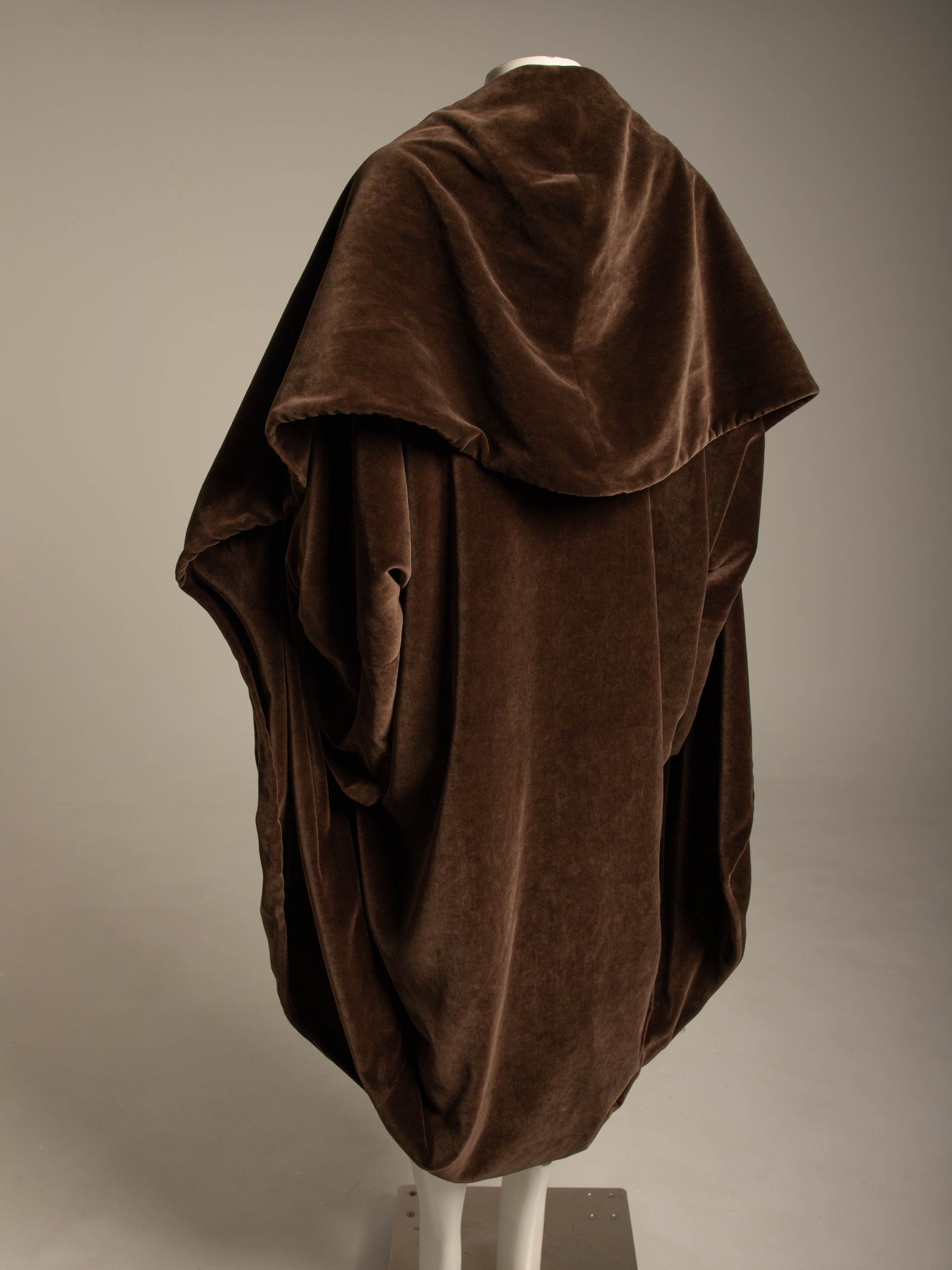 Romeo Gigli Brown Velvet Cocoon Coat