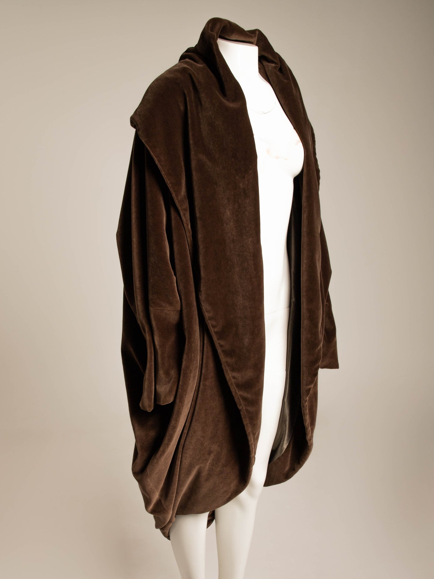 Romeo Gigli Brown Velvet Cocoon Coat