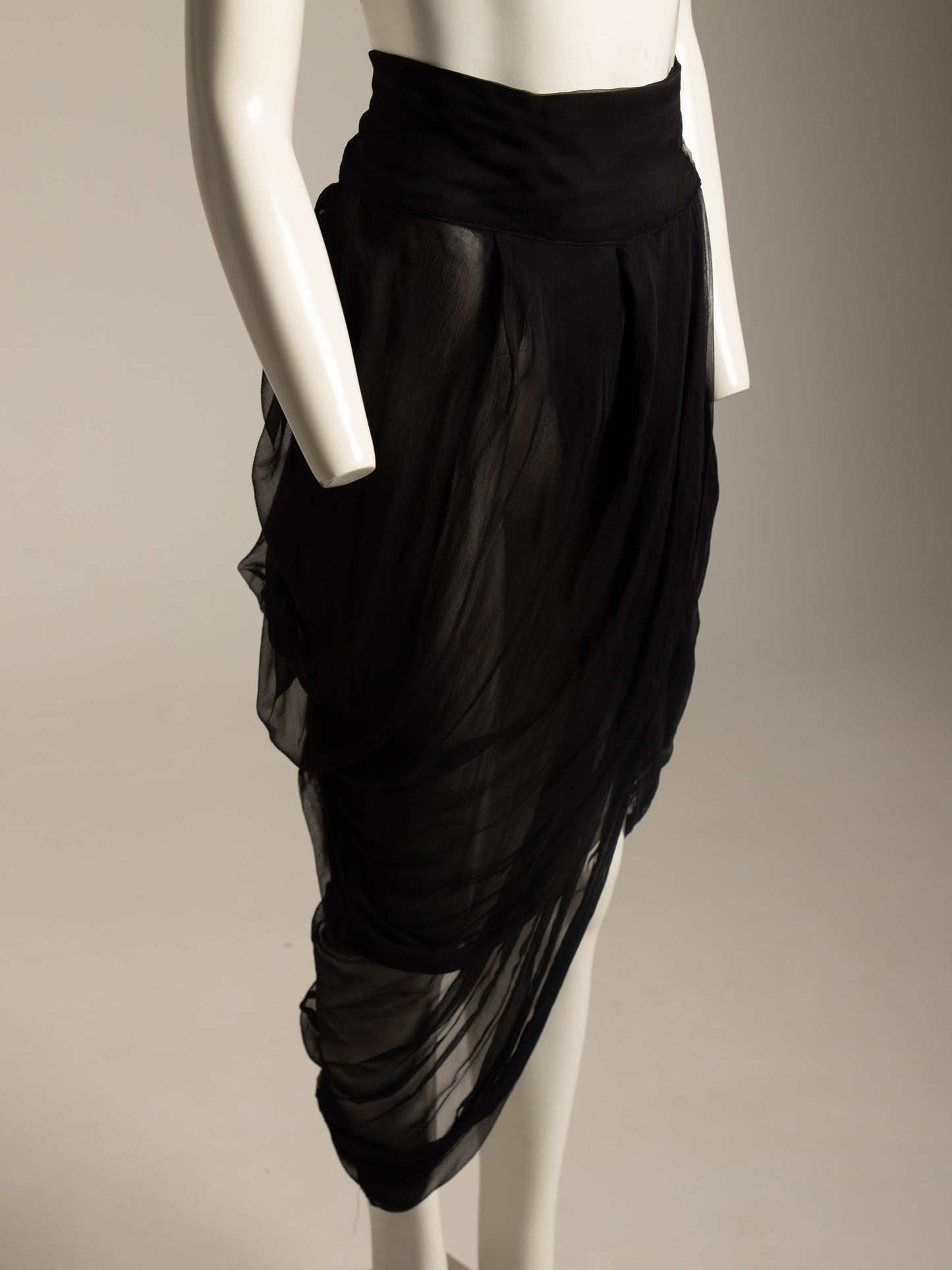Celia Phillips Black Silk 'Hypnos' Skirt