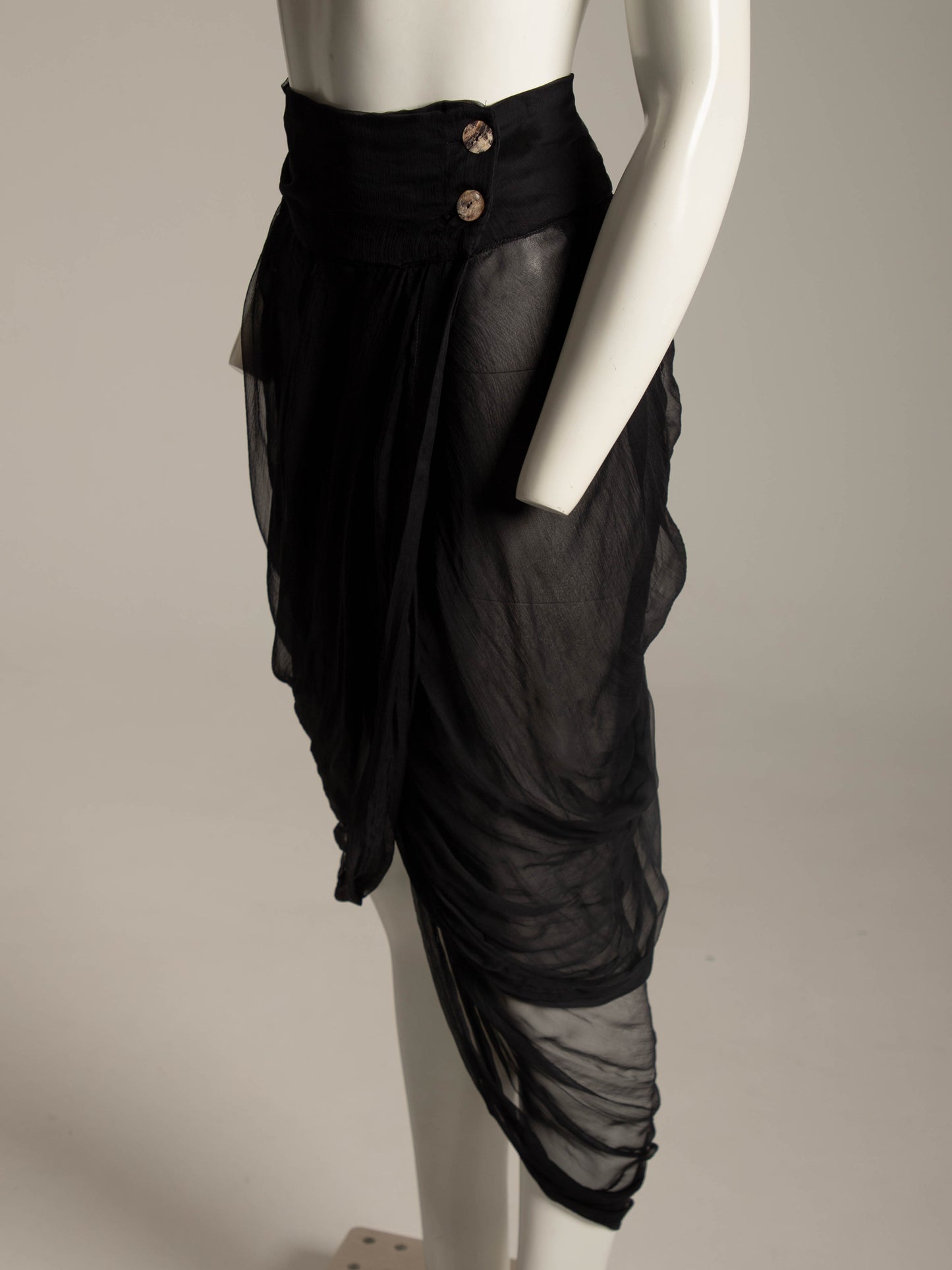 Celia Phillips Black Silk 'Hypnos' Skirt