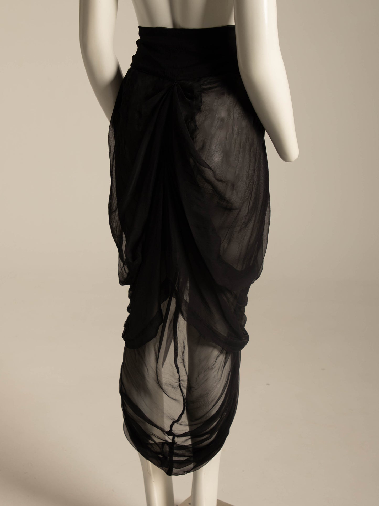 Celia Phillips Black Silk 'Hypnos' Skirt