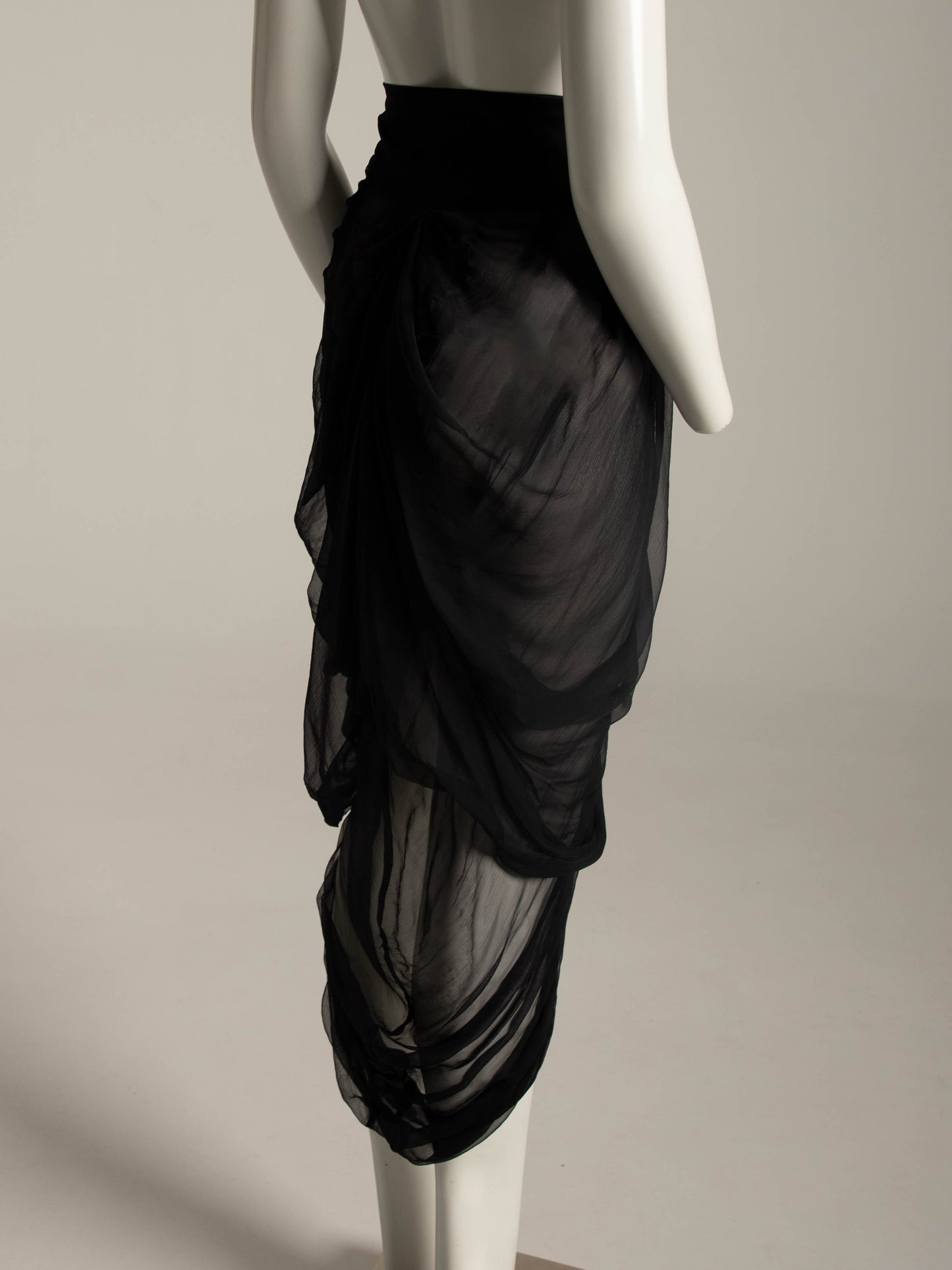 Celia Phillips Black Silk 'Hypnos' Skirt