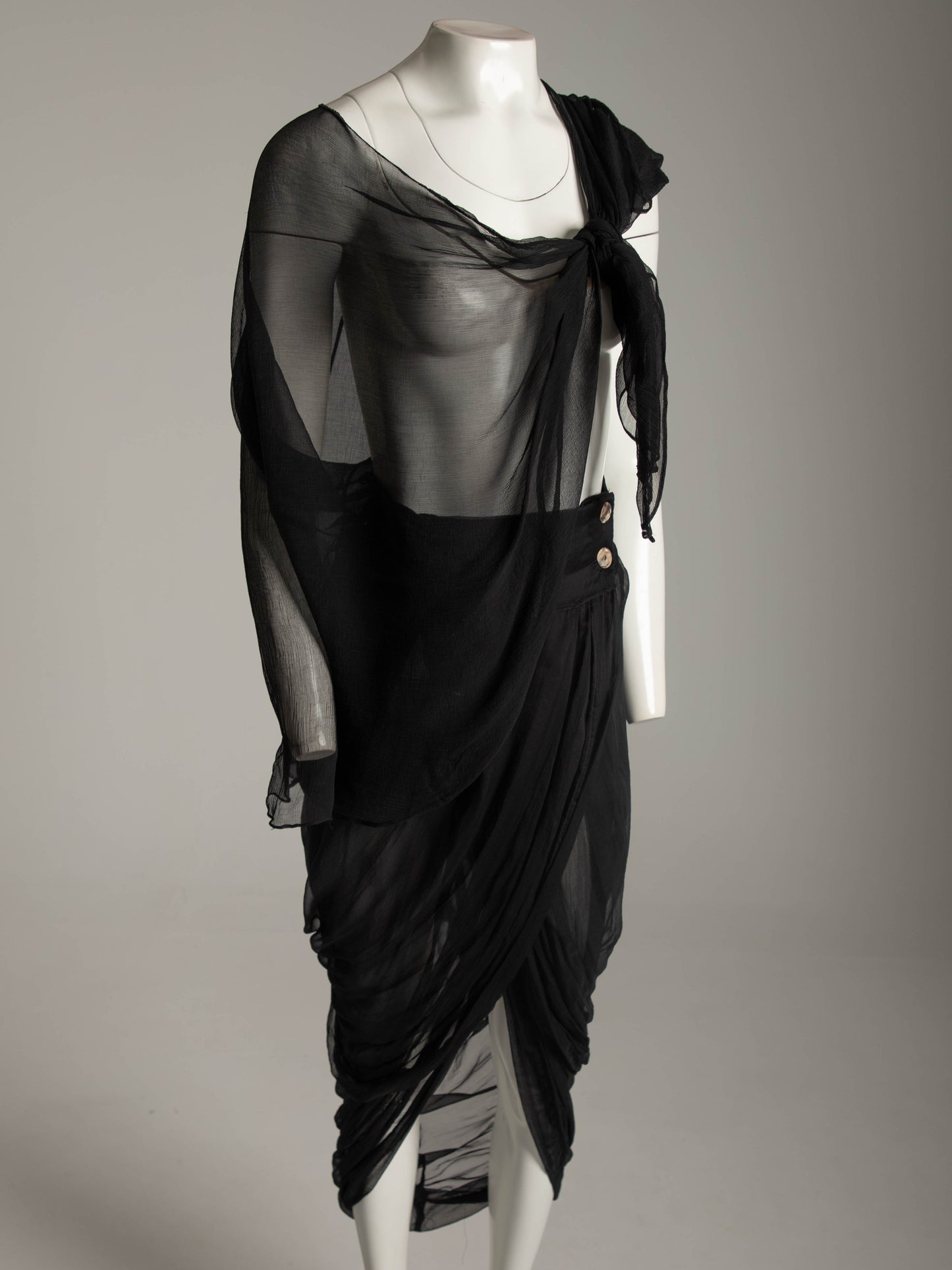 Celia Phillips Black Silk 'Hypnos' Skirt
