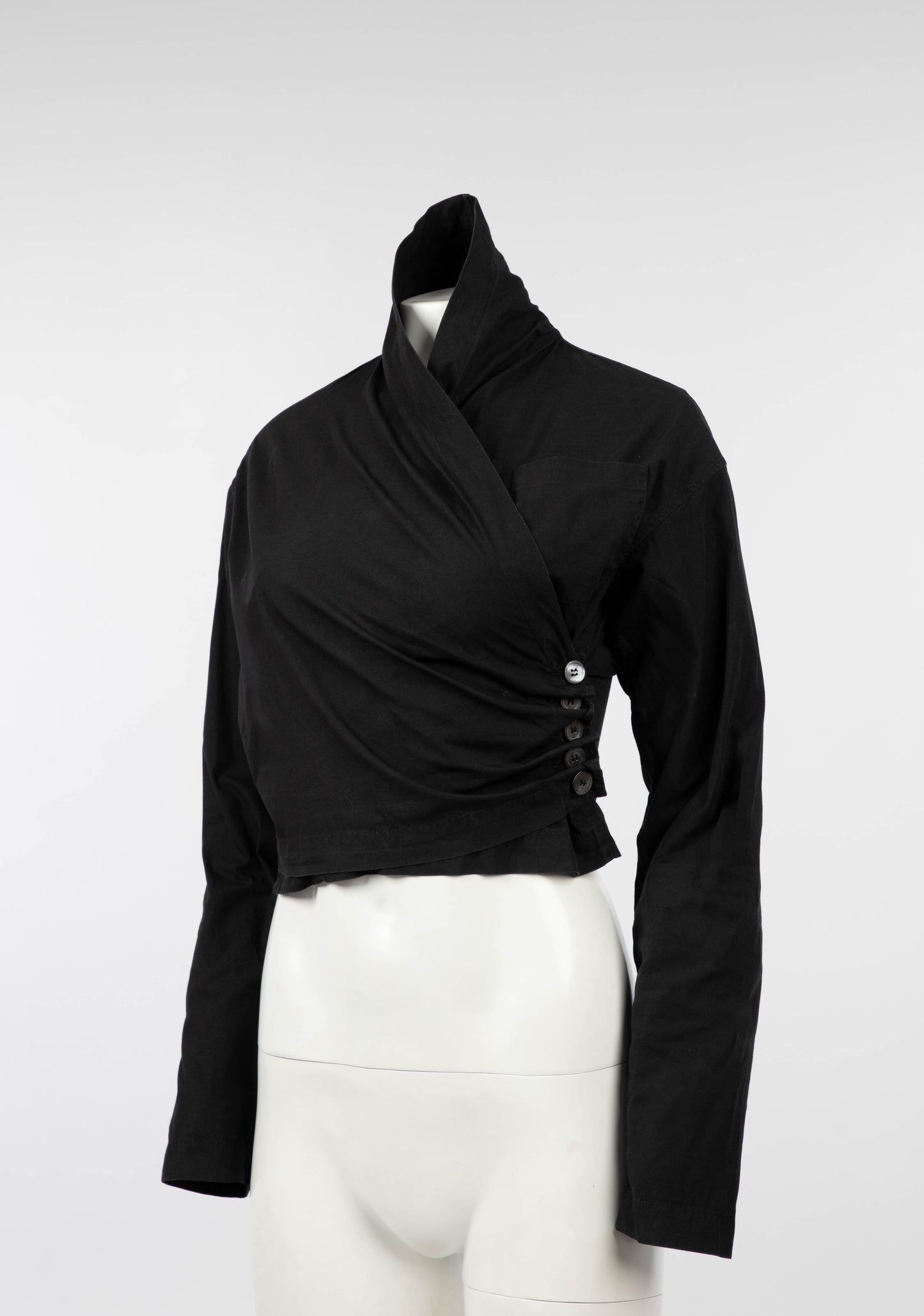 Romeo Gigli Black Cotton Wrap Top