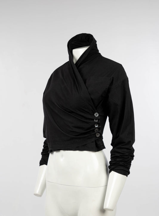 Romeo Gigli Black Cotton Wrap Top