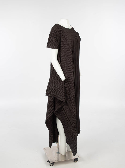 Issey Miyake Mainline Dark Grey Pleated Dress