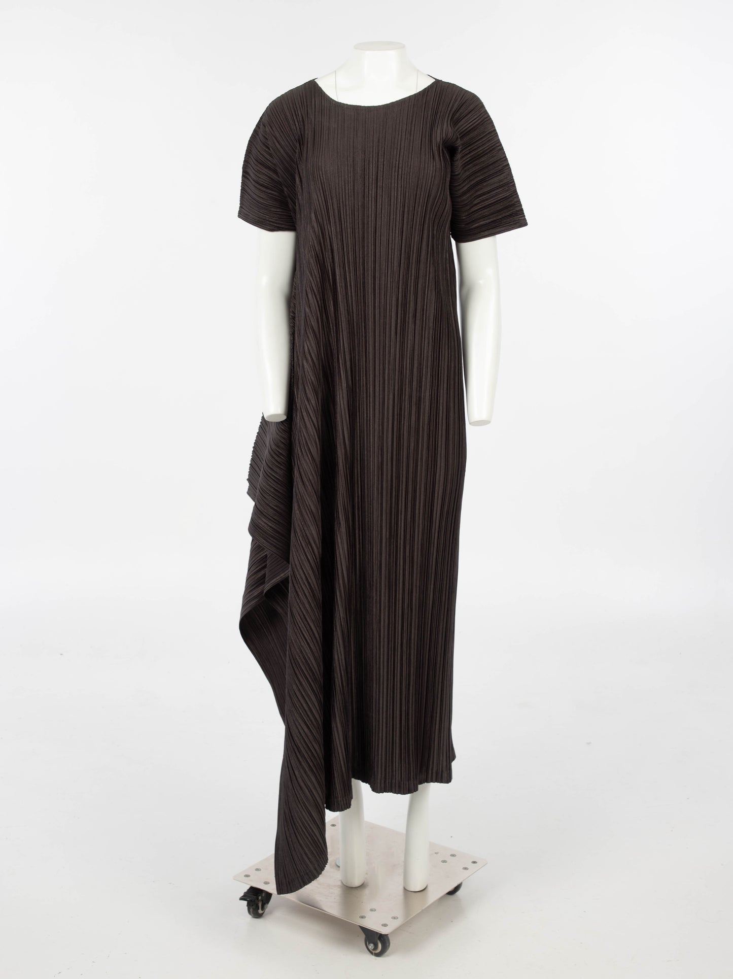 Issey Miyake Mainline Dark Grey Pleated Dress