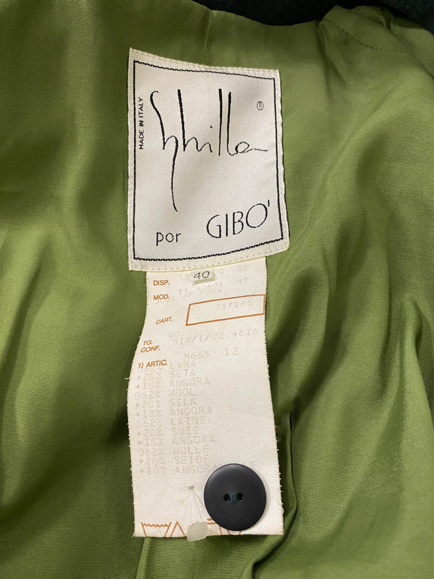 Sybilla Por Gibo Dark Green Wool Silk and Angora Coat
