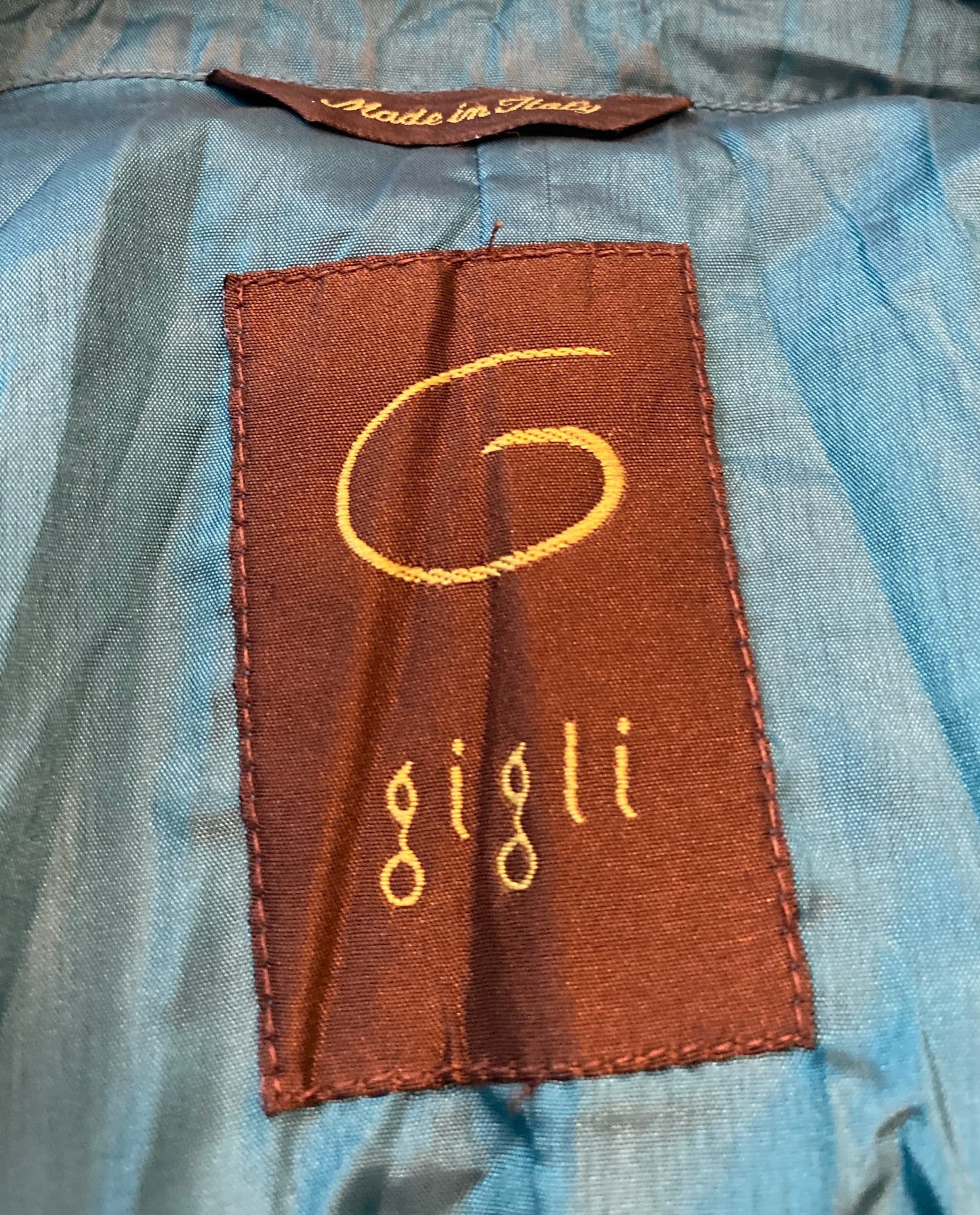 Romeo Gigli G Gigli Teal Pleated Windcoat