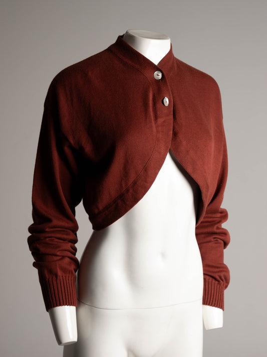 Romeo Gigli A/W 1990 Terracota Crop Cardigan