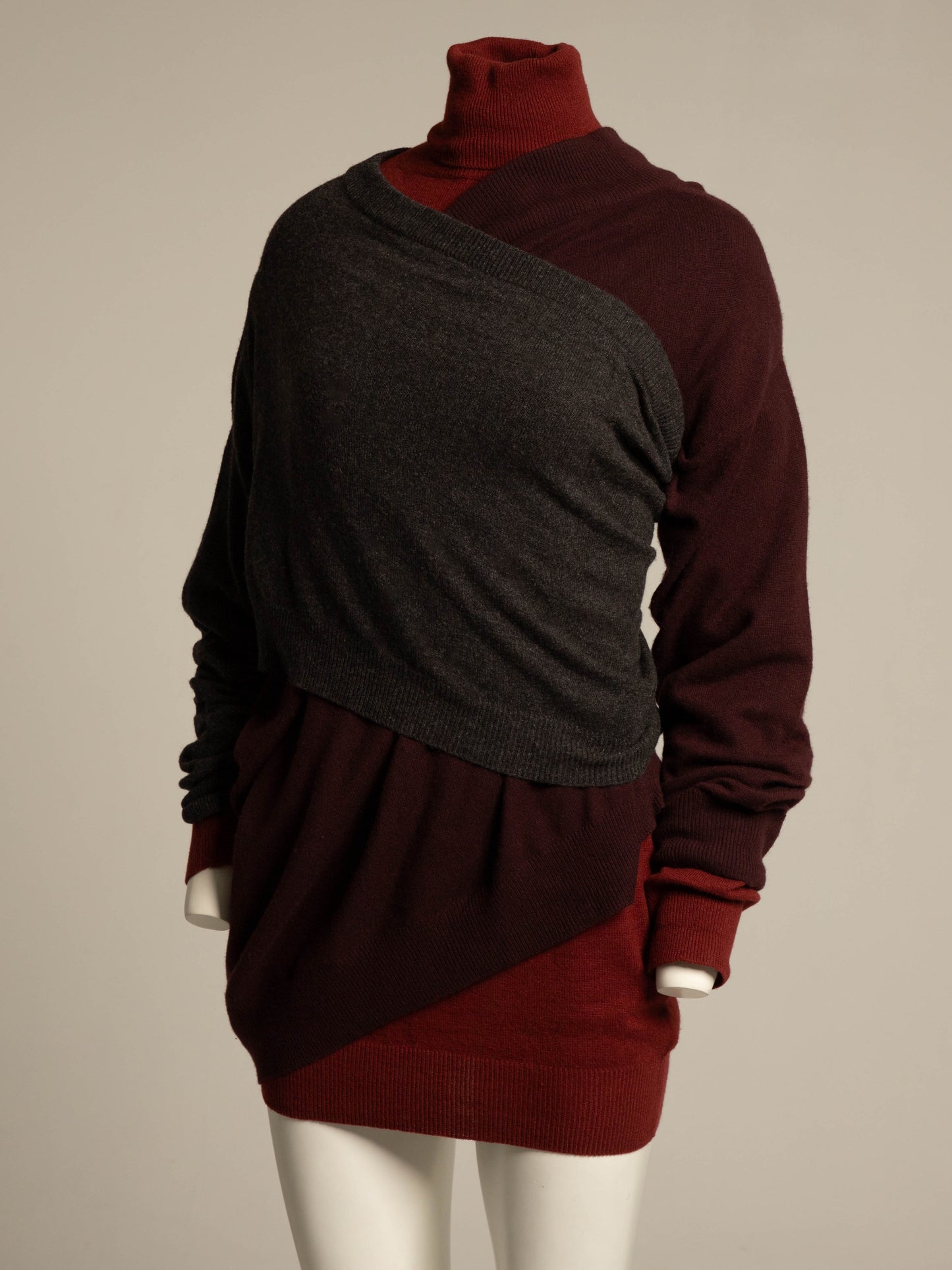 Romeo Gigli A/W 1991 Three Piece Asymmetric Cashmere Jumper Set
