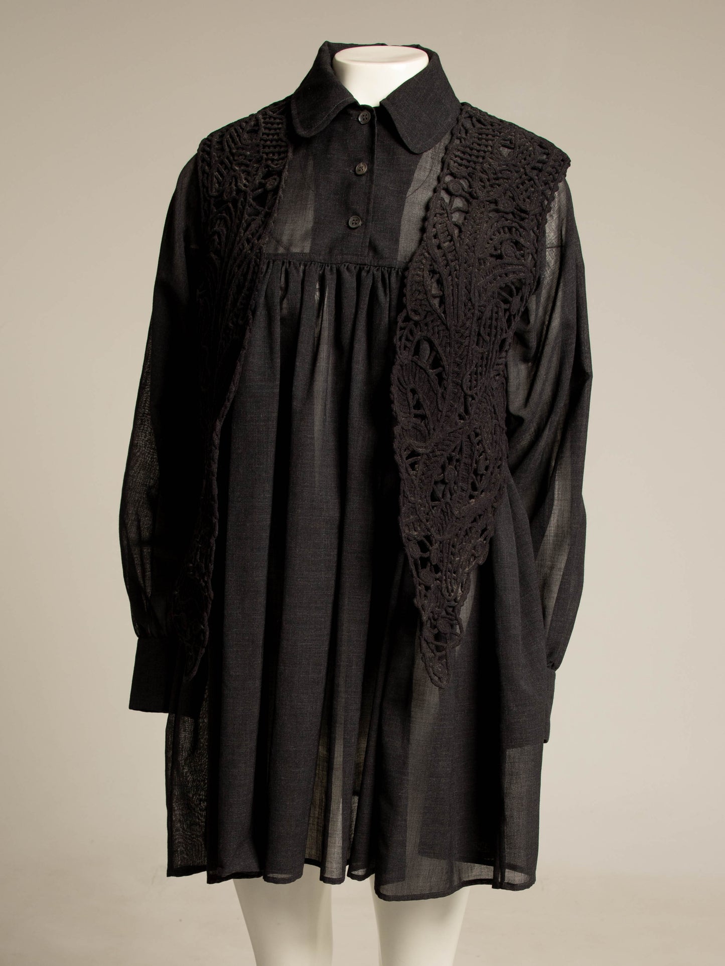 Ozbek Black Lattice Waistcoat