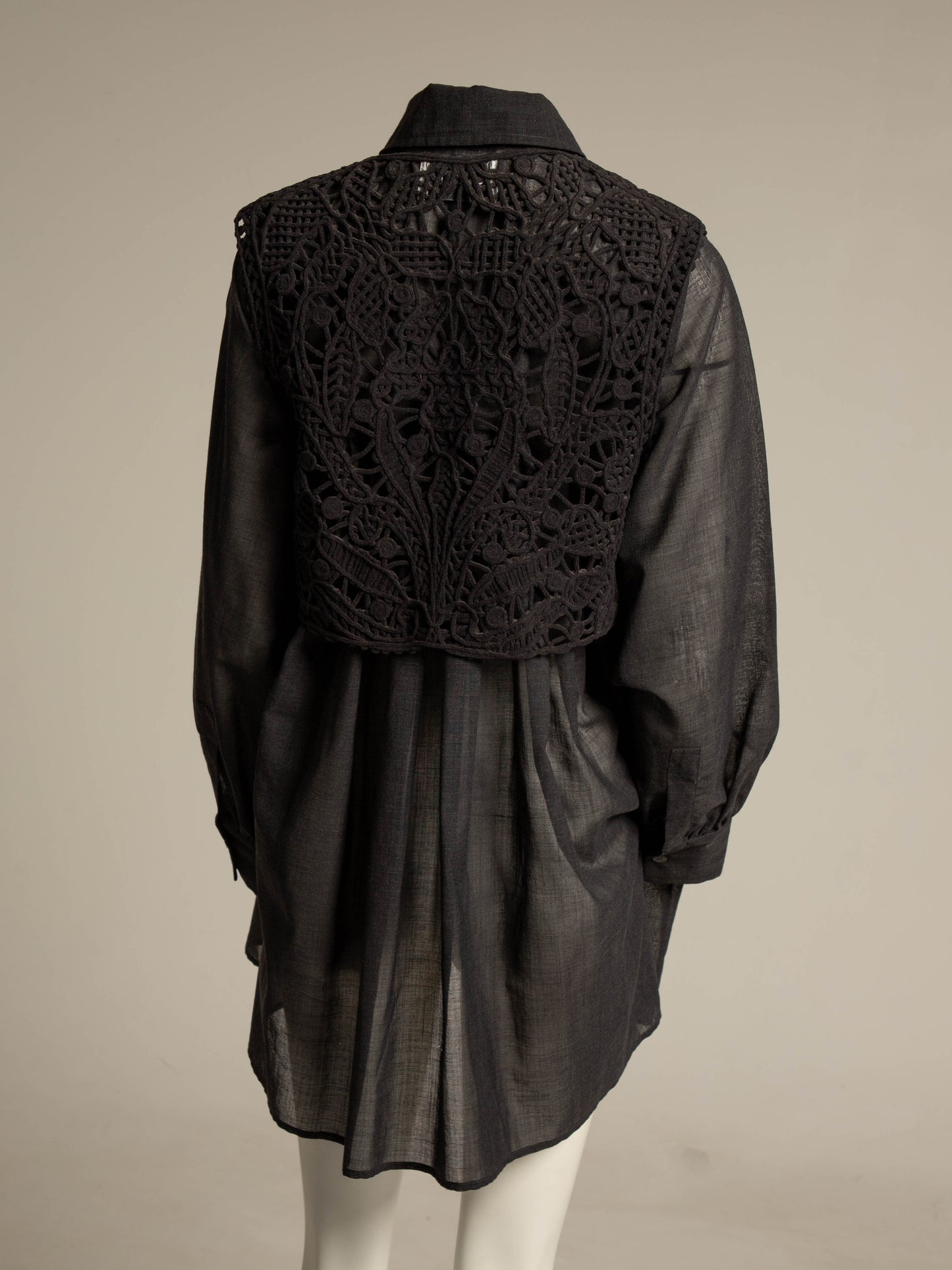 Ozbek Black Lattice Waistcoat
