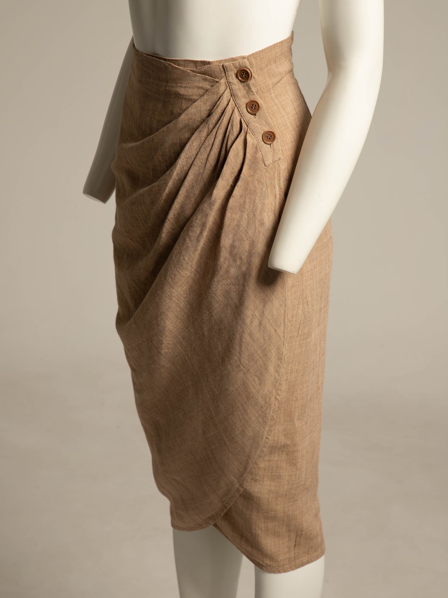 Romeo Gigli 1994 Linen Wrap Skirt