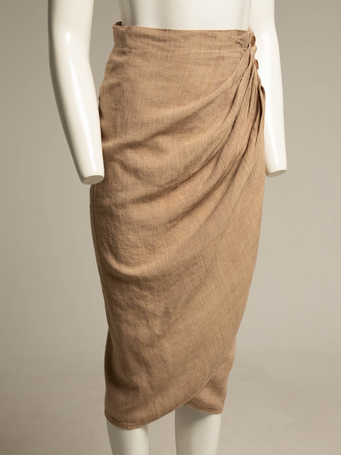 Romeo Gigli 1994 Linen Wrap Skirt