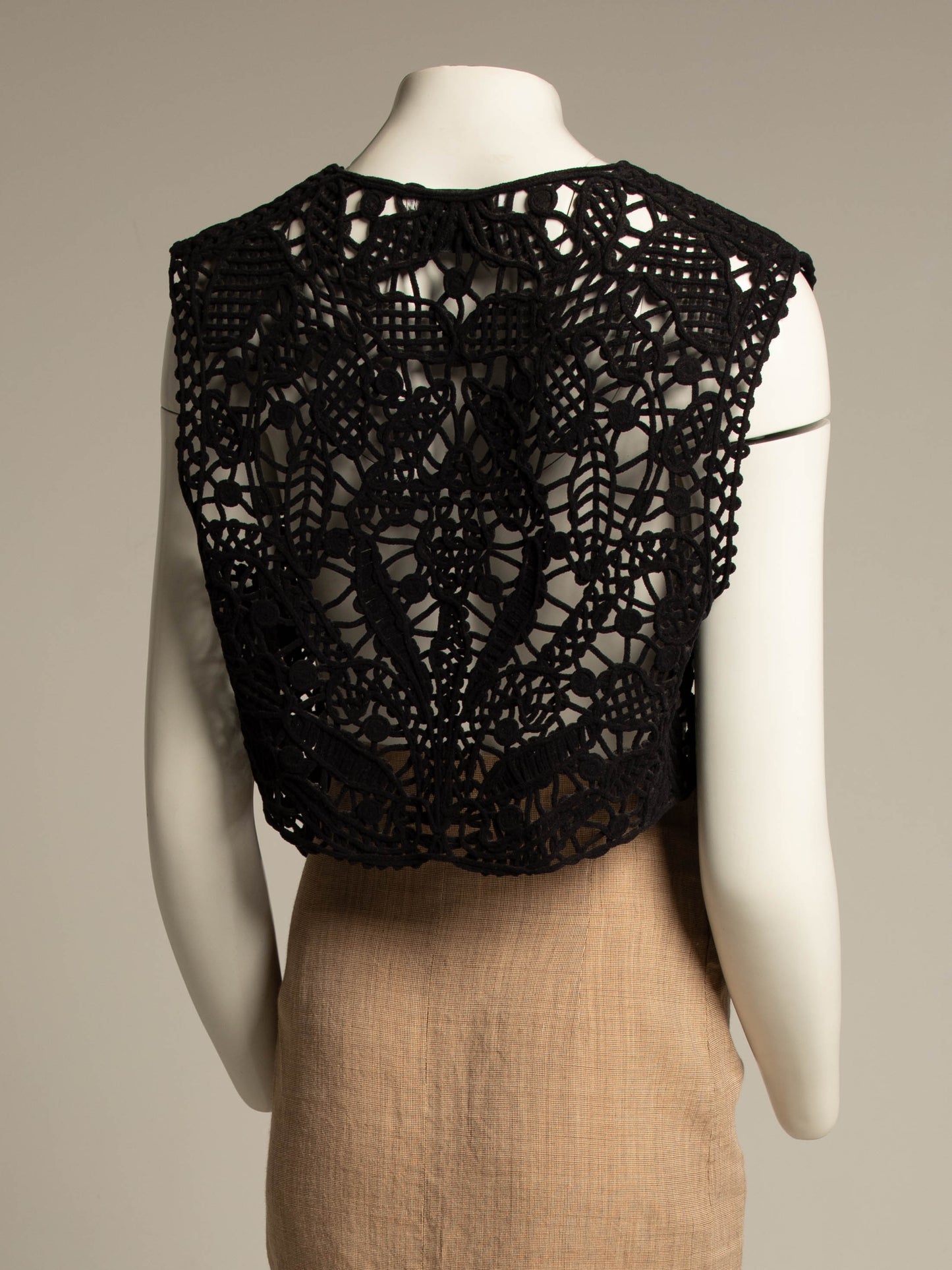Ozbek Black Lattice Waistcoat