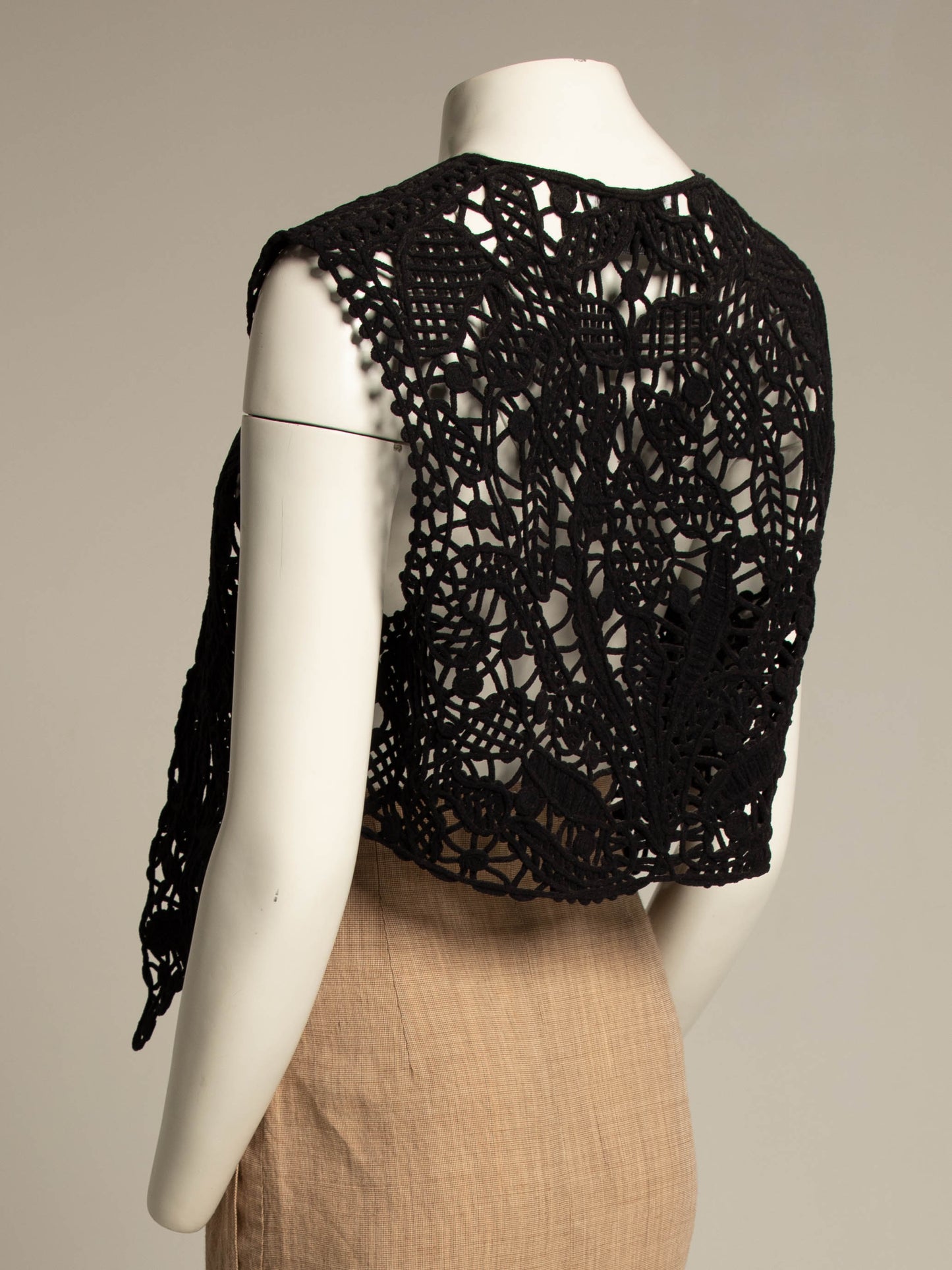 Ozbek Black Lattice Waistcoat