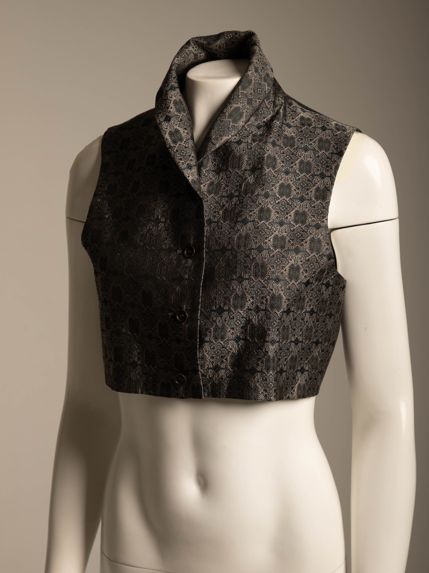 Romeo Gigli 1989 Silver Cropped  Vest