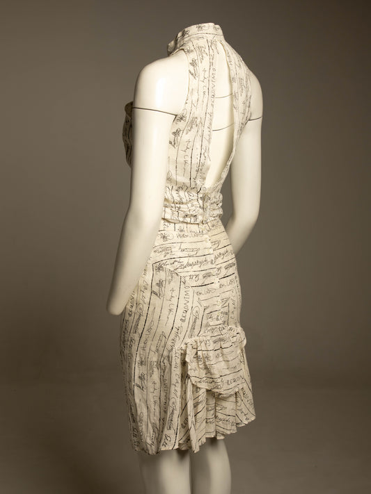English Eccentrics 1985 'Signature' Print Linen Skirt Set
