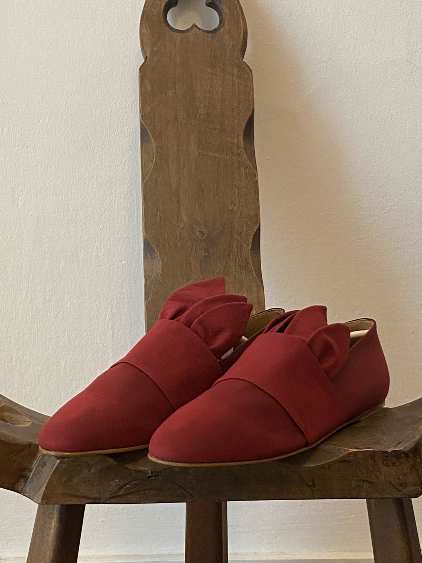 Romeo Gigli 1990 Red Petal Canvas Flats
