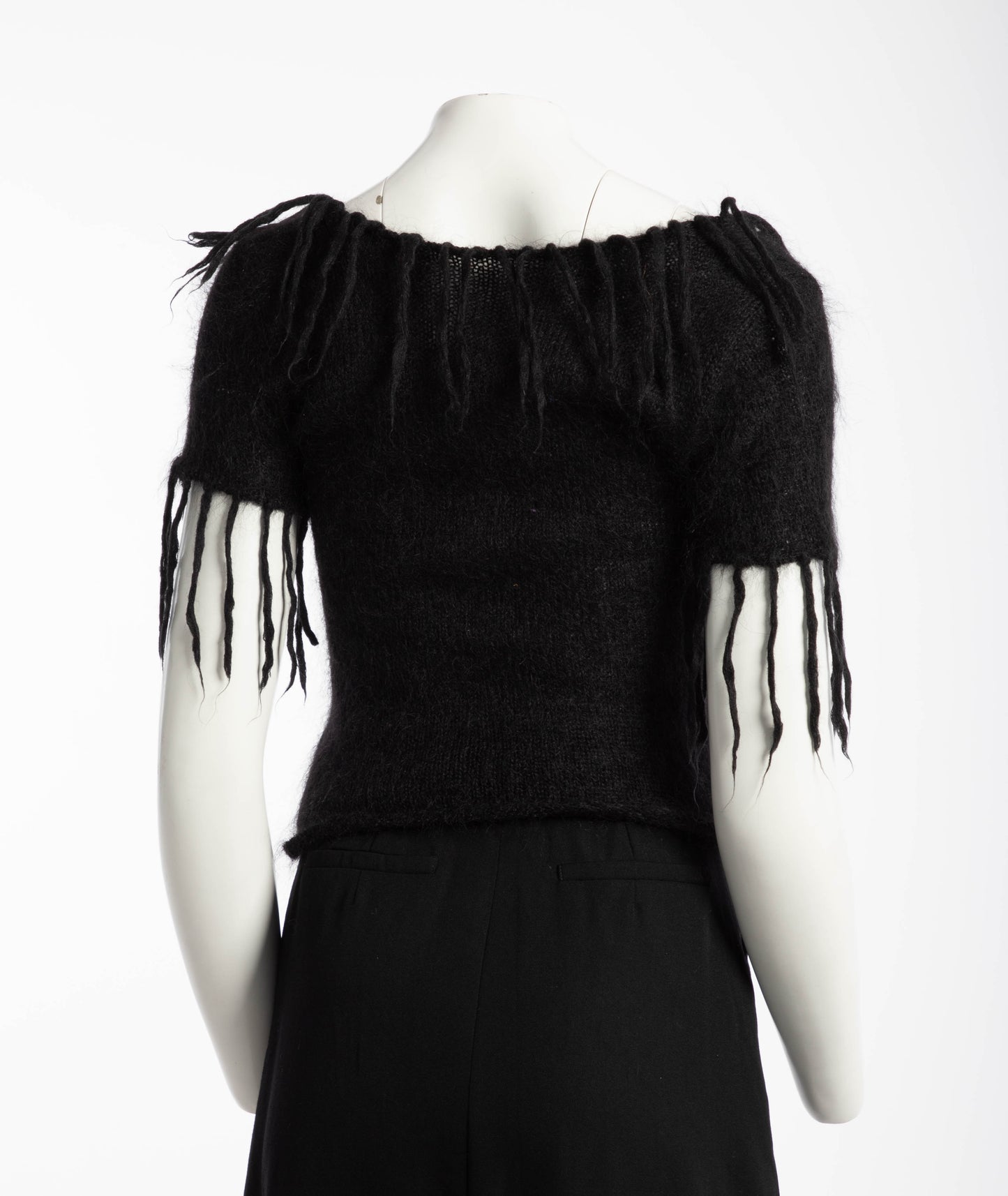 Antoine Akopian Black Mohair Fringed Top