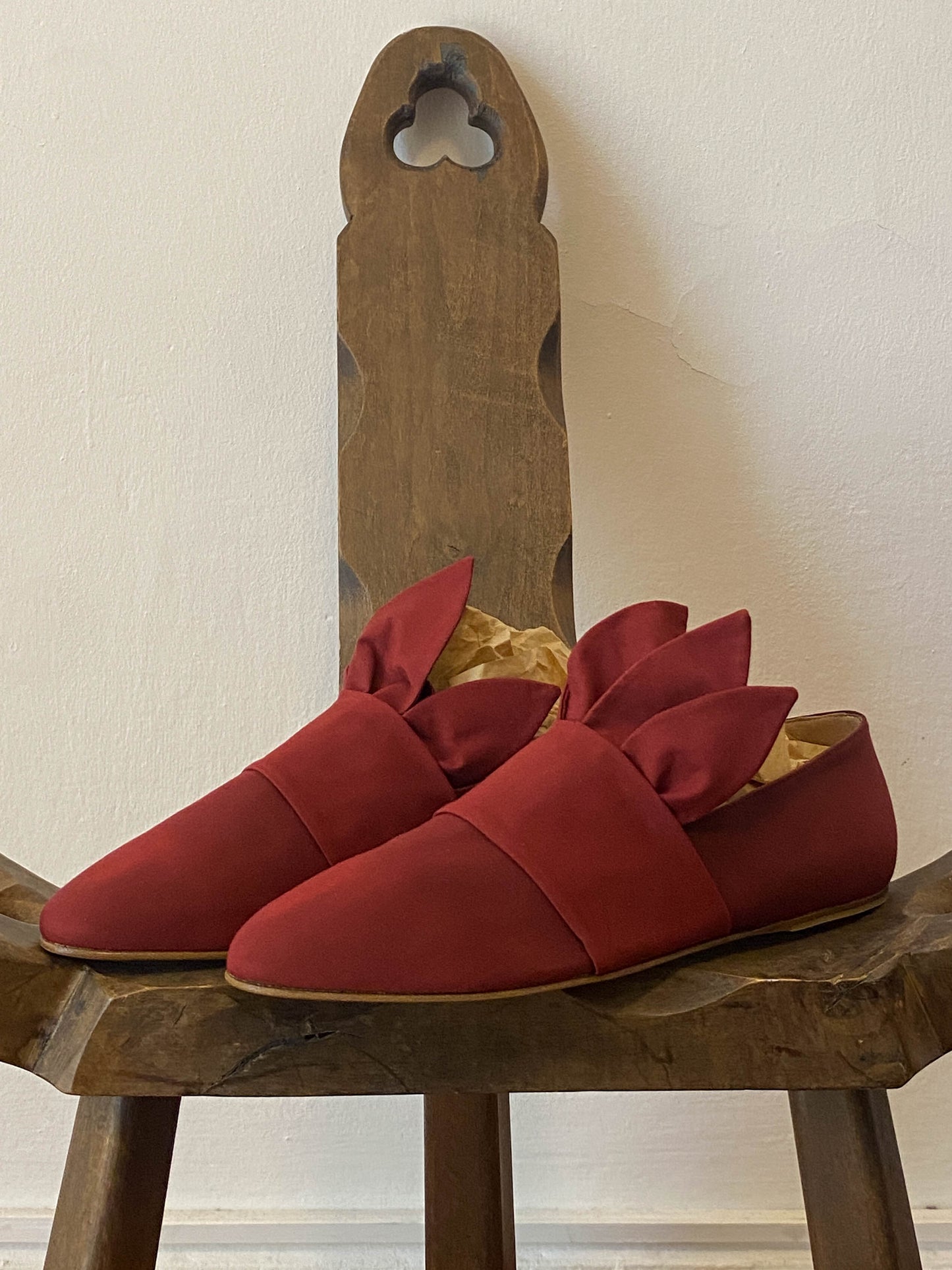 Romeo Gigli 1990 Red Petal Canvas Flats
