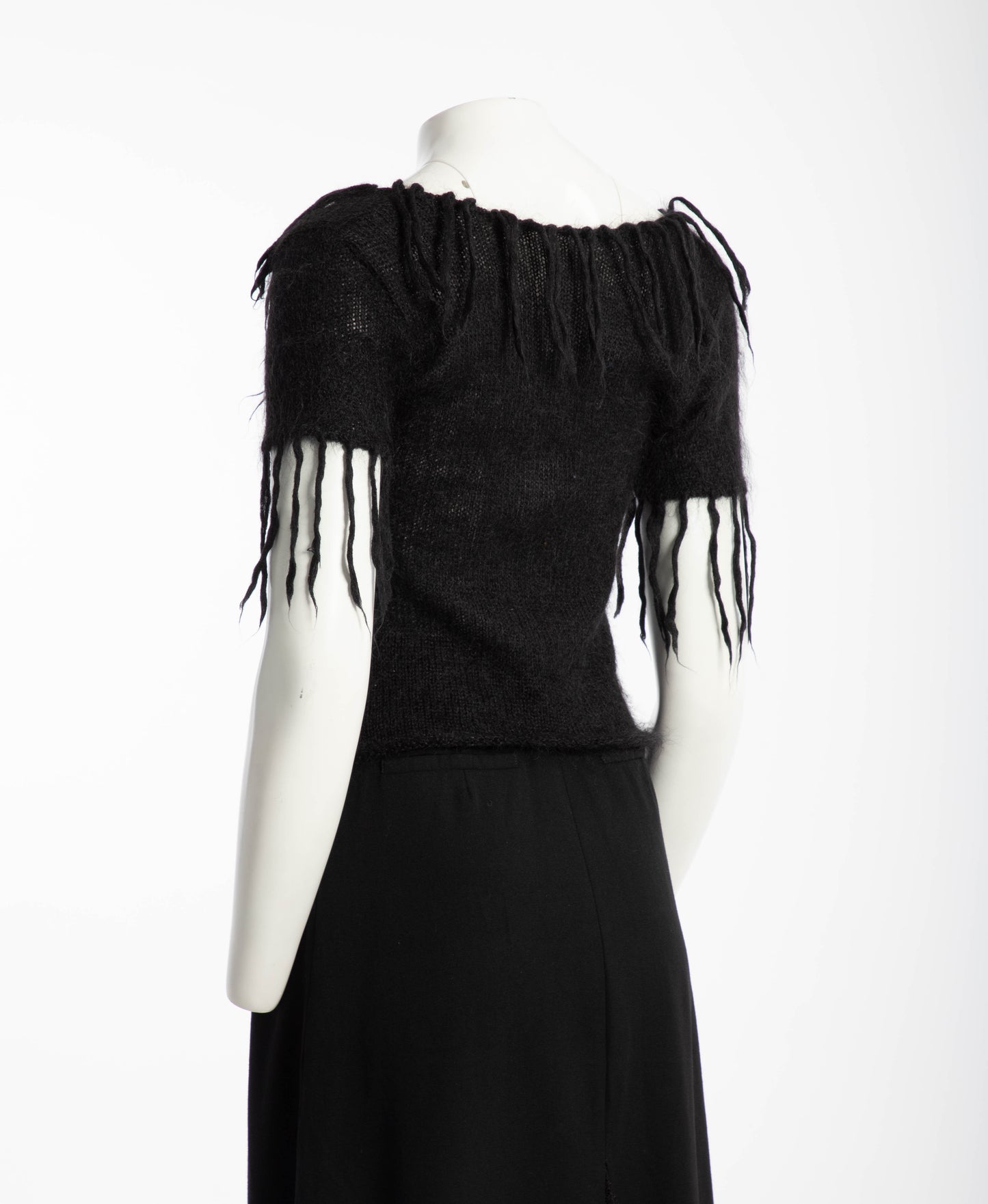 Antoine Akopian Black Mohair Fringed Top