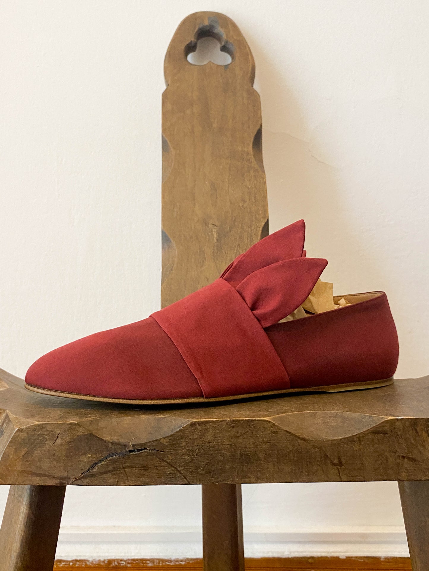 Romeo Gigli 1990 Red Petal Canvas Flats