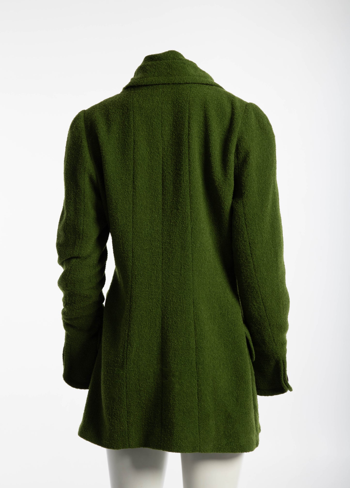 Karl Lagerfeld Moss Green Wool Boucle Jacket