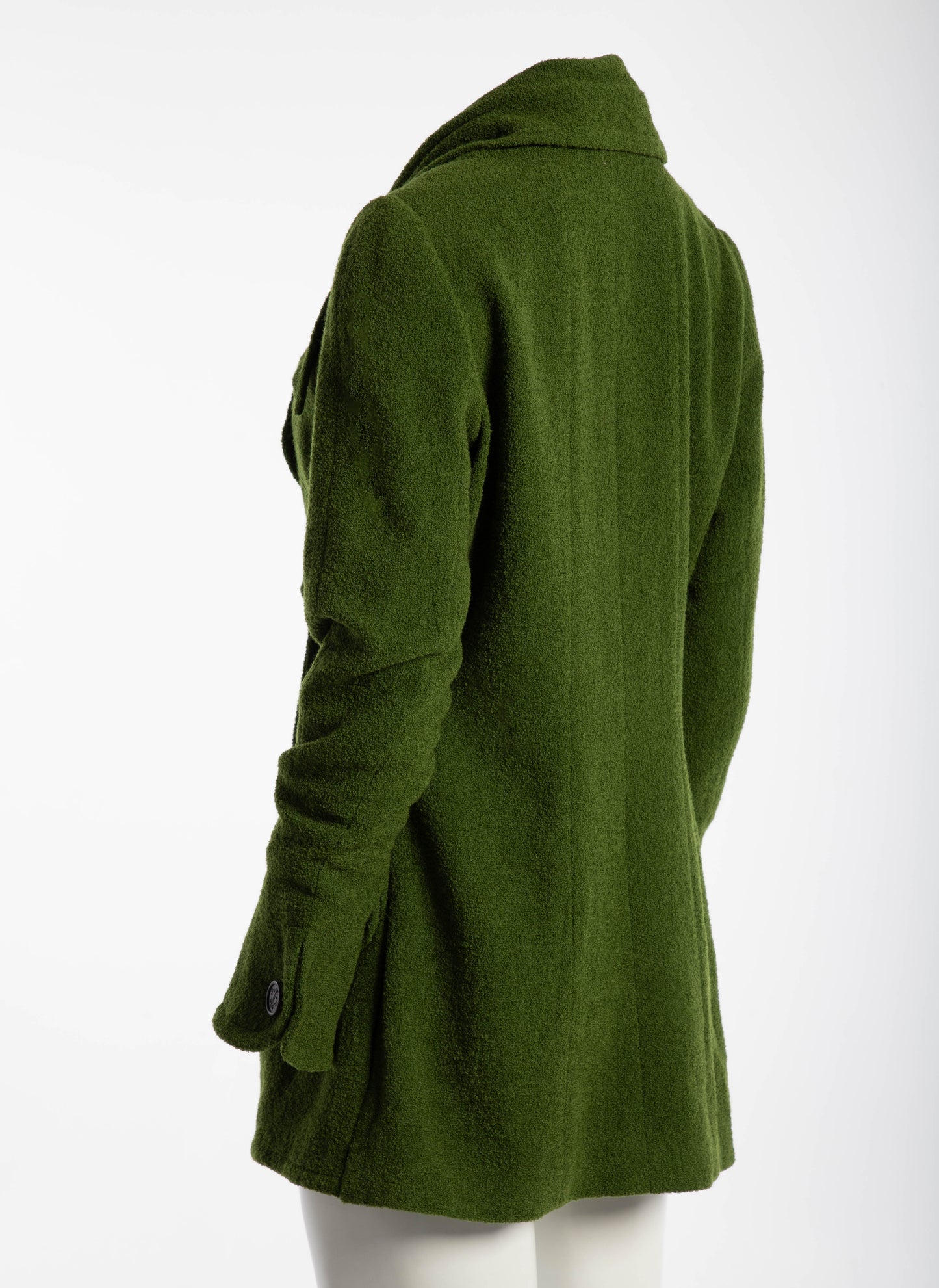 Karl Lagerfeld Moss Green Wool Boucle Jacket