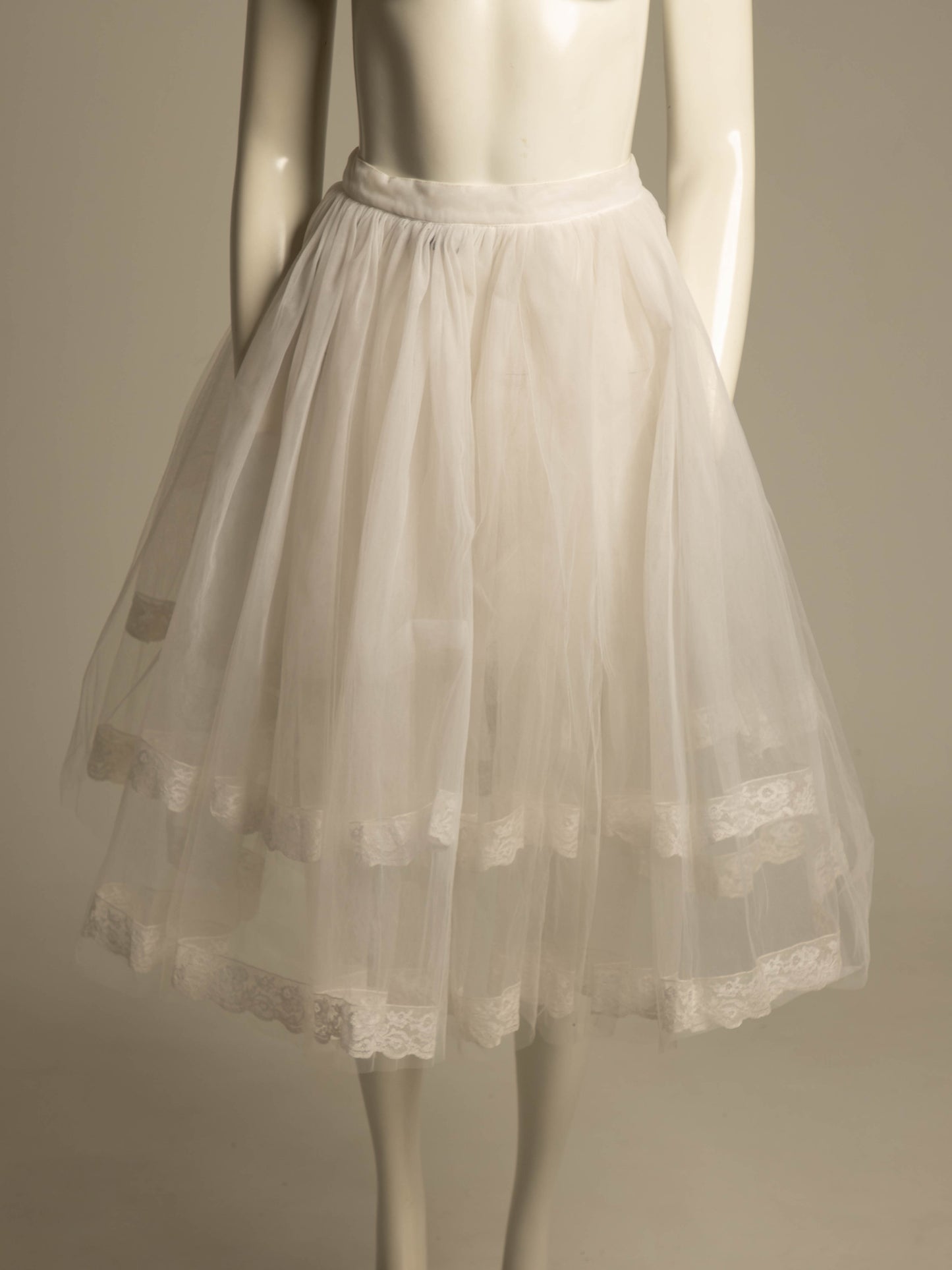 Blumarine Anna Molinari 1993 White Tulle Tutu Petticoat with Lace