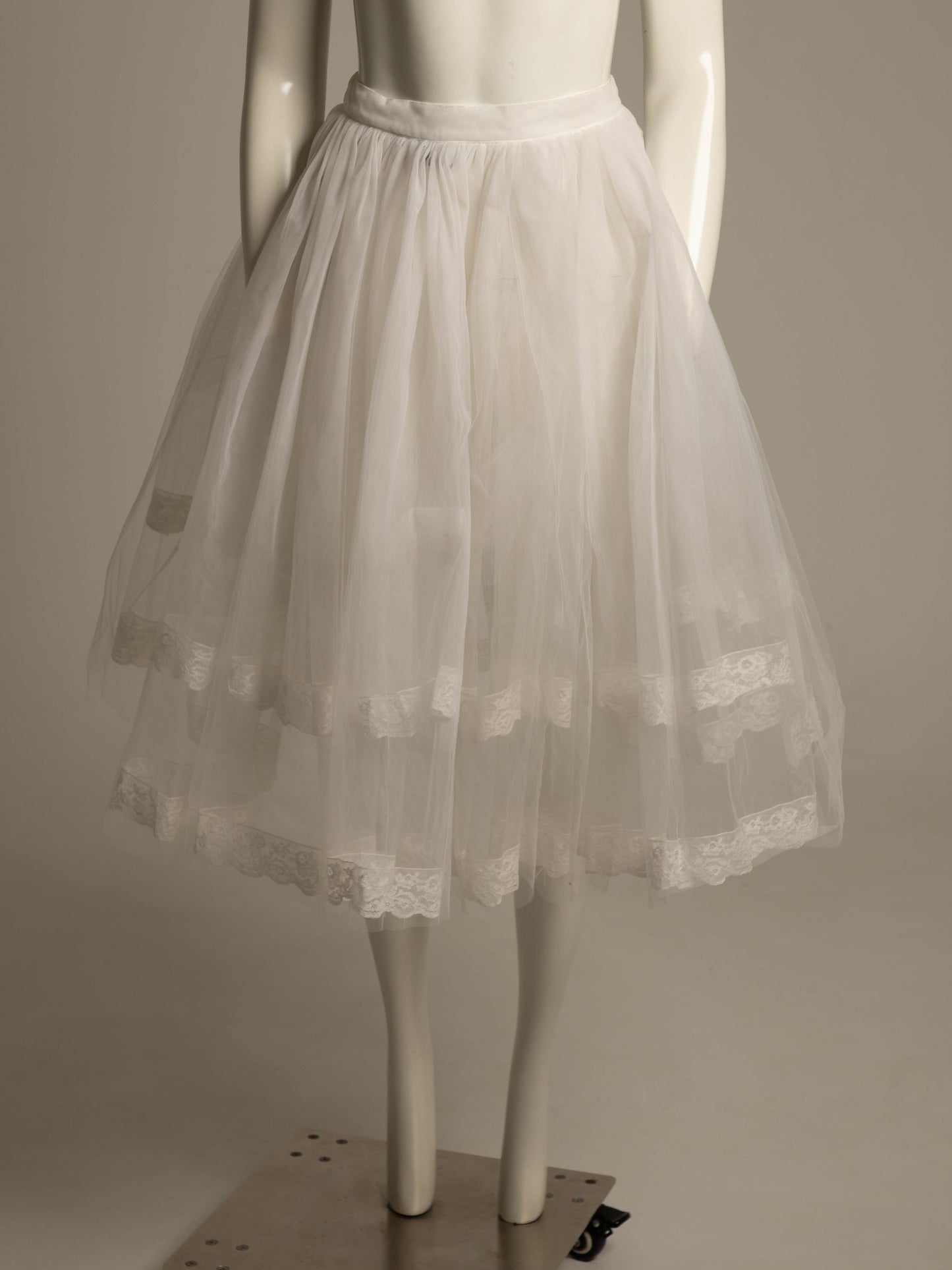 Blumarine Anna Molinari 1993 White Tulle Tutu Petticoat with Lace
