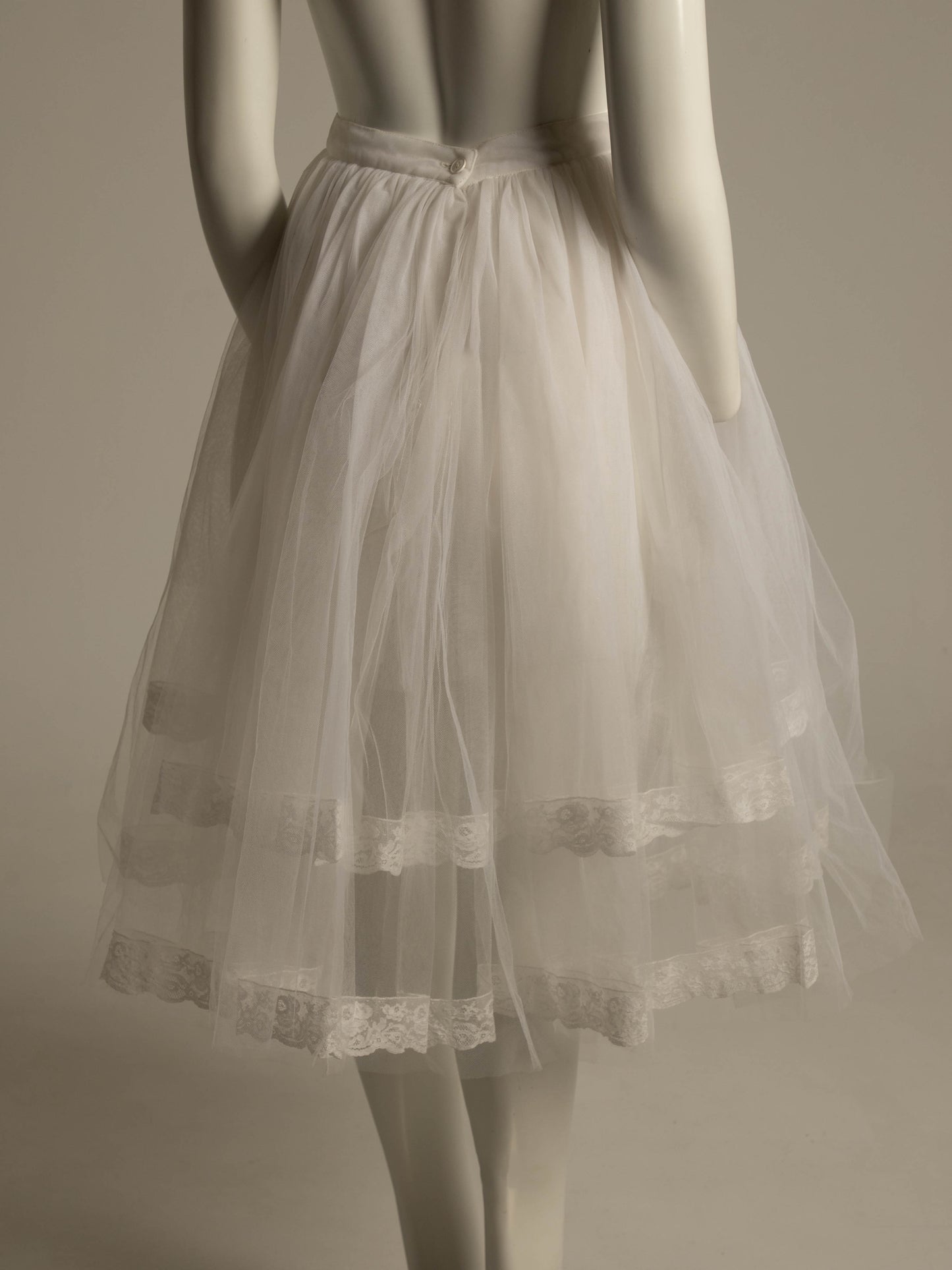 Blumarine Anna Molinari 1993 White Tulle Tutu Petticoat with Lace