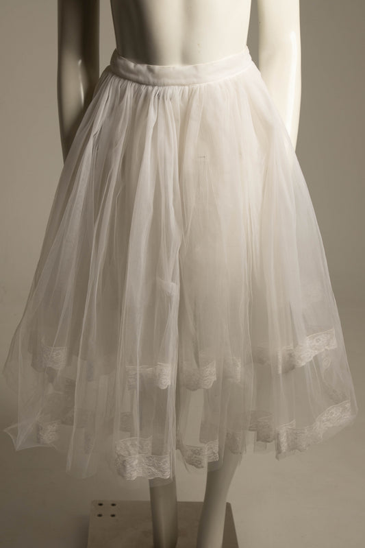 Blumarine Anna Molinari 1993 White Tulle Tutu Petticoat with Lace