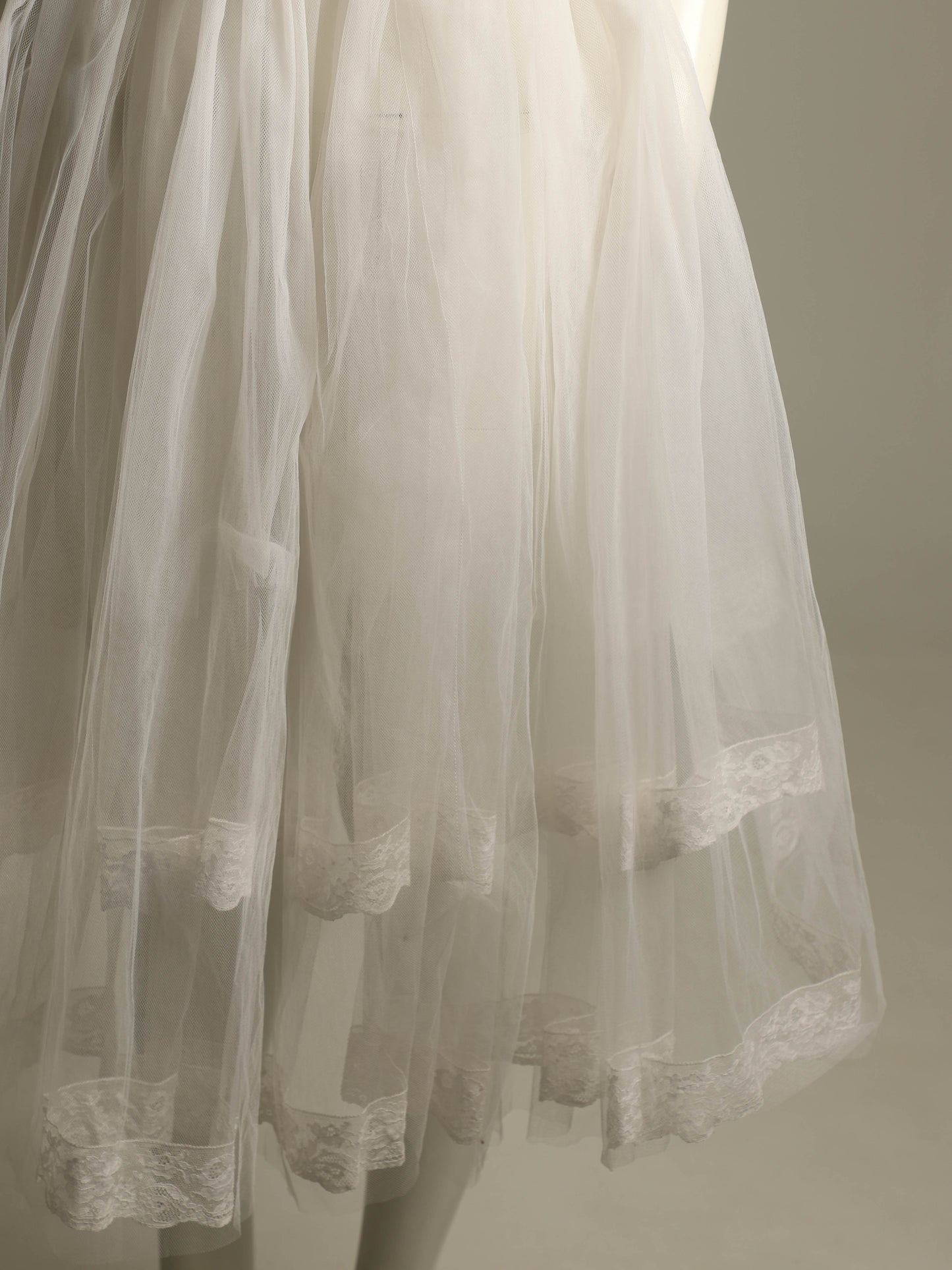 Blumarine Anna Molinari 1993 White Tulle Tutu Petticoat with Lace