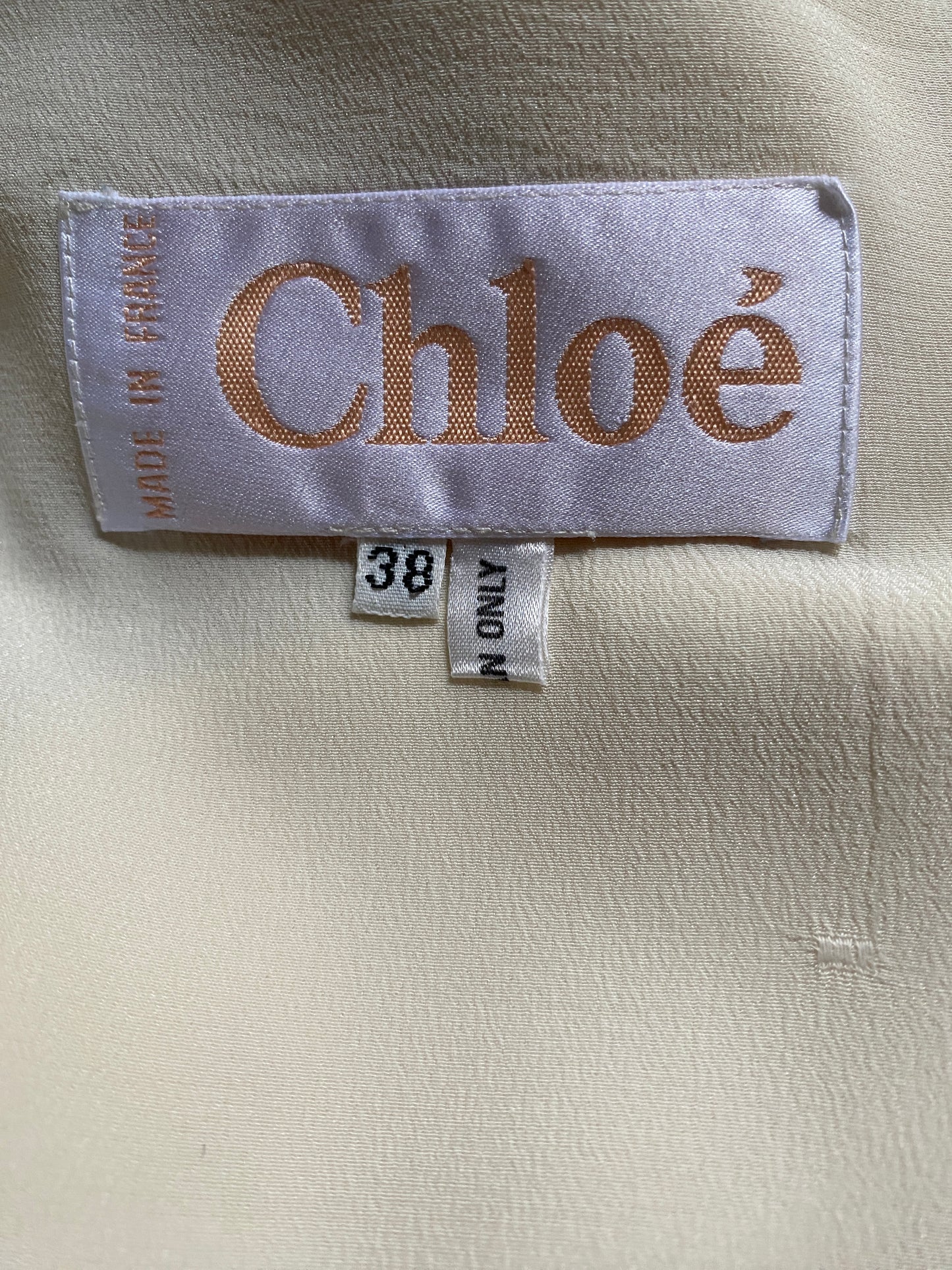 Chloé, Karl Lagerfeld Era S/S 1994 Cream Silk Duster Jacket