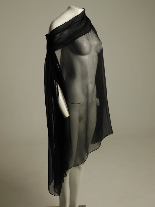 Celia Phillips Black Silk Short 'Atropos' Dress