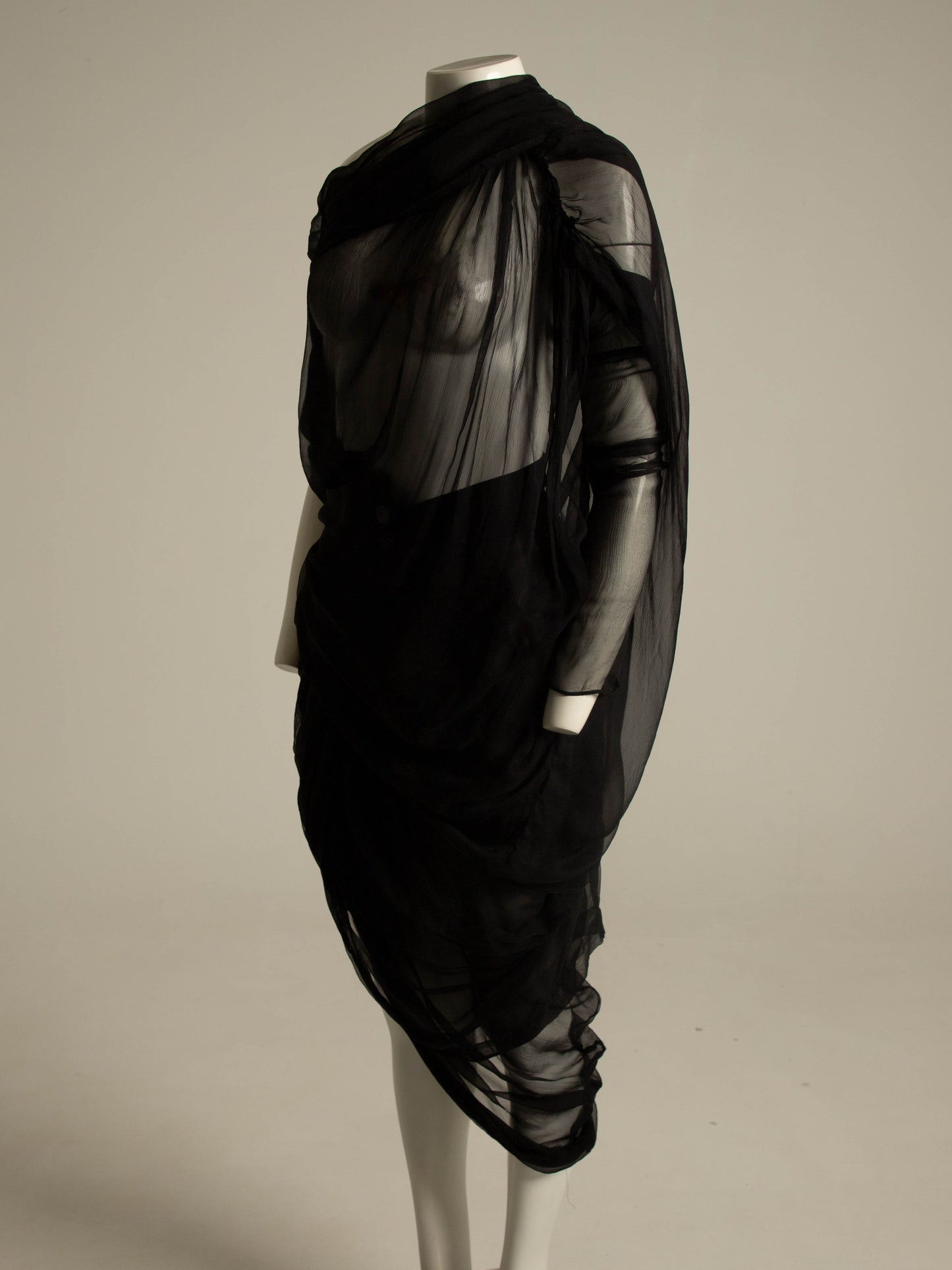 Celia Phillips Black Silk Short 'Atropos' Dress