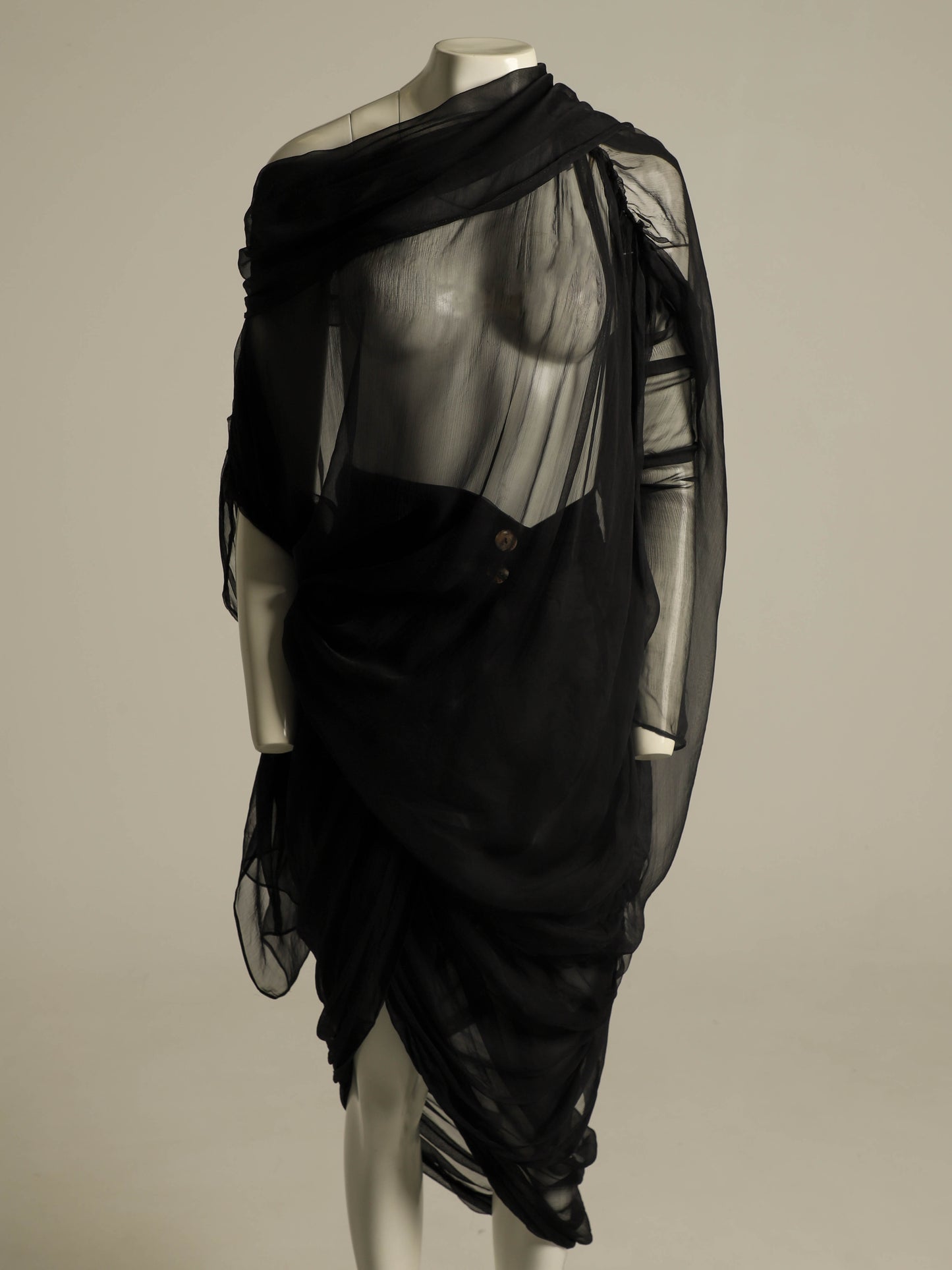Celia Phillips Black Silk Short 'Atropos' Dress