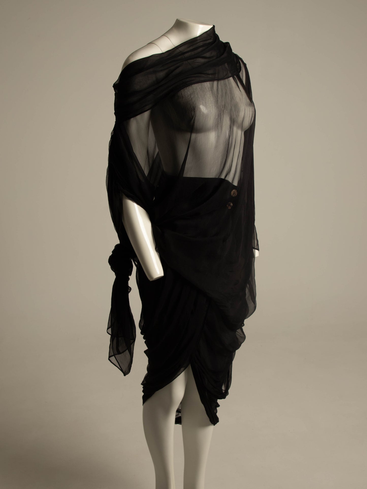 Celia Phillips Black Silk Short 'Atropos' Dress